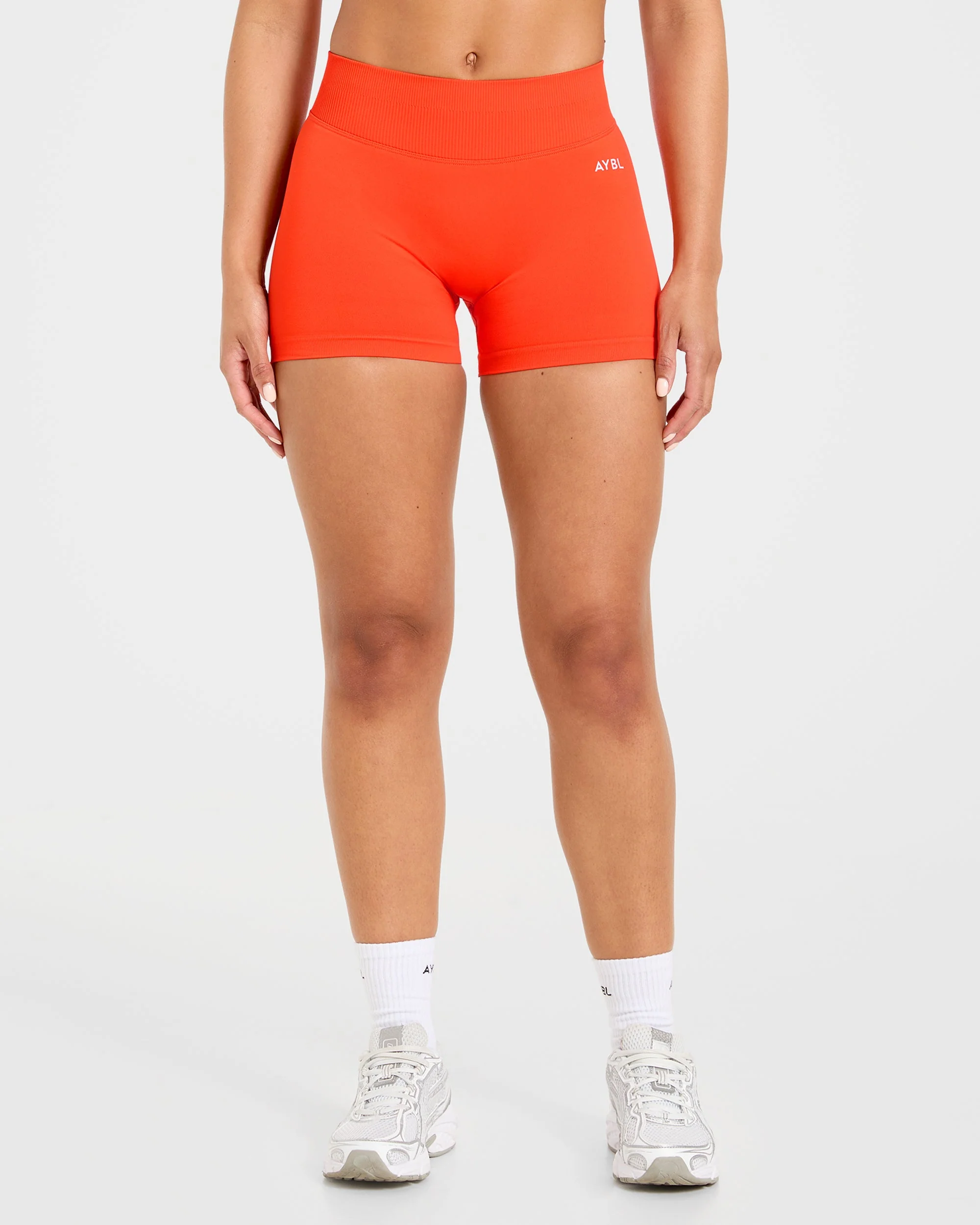 Enhance Seamless Shorts | 3.5" - Summer Orange - Image 2