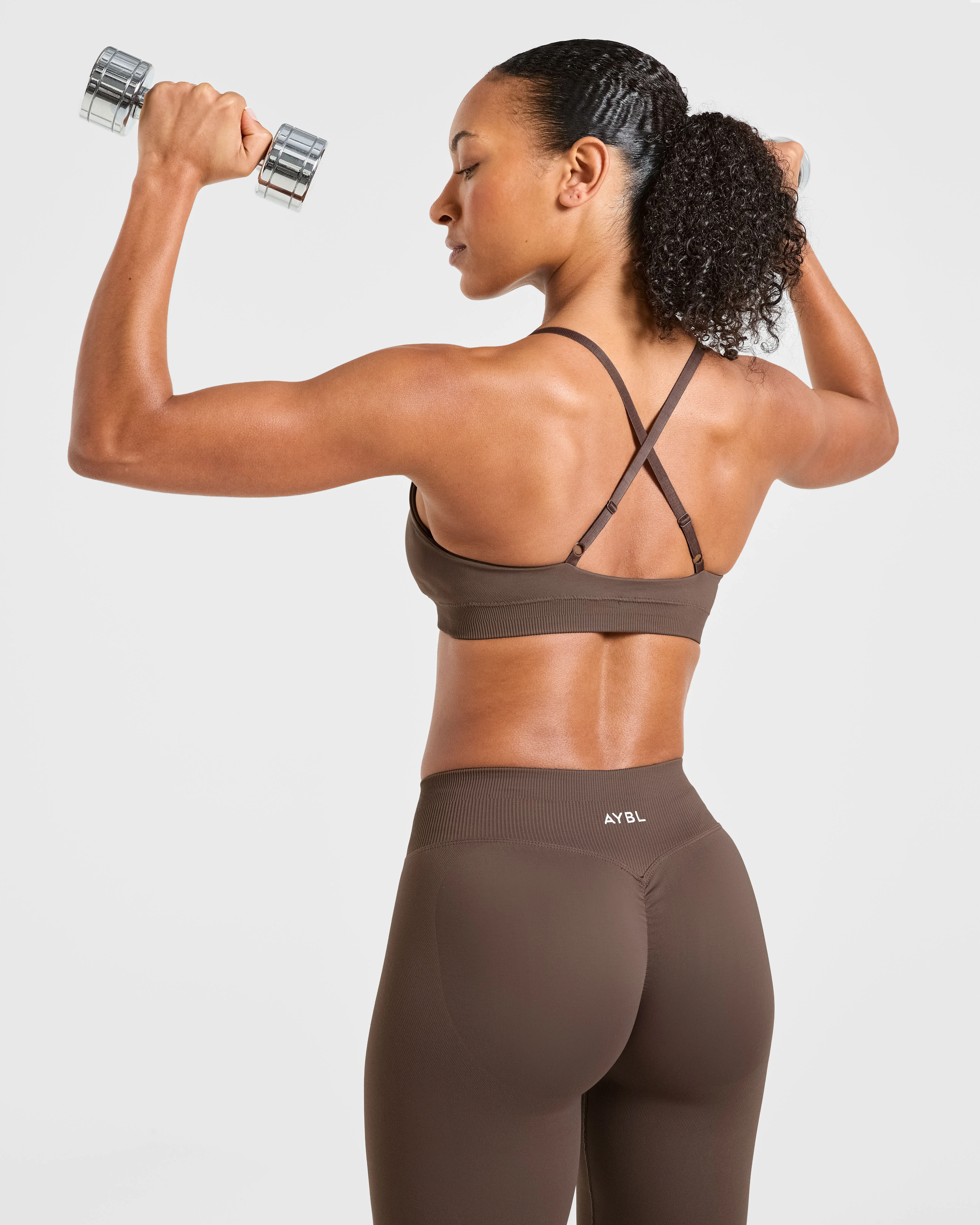 Enhance Seamless Sports Bra - Brown - Image 7