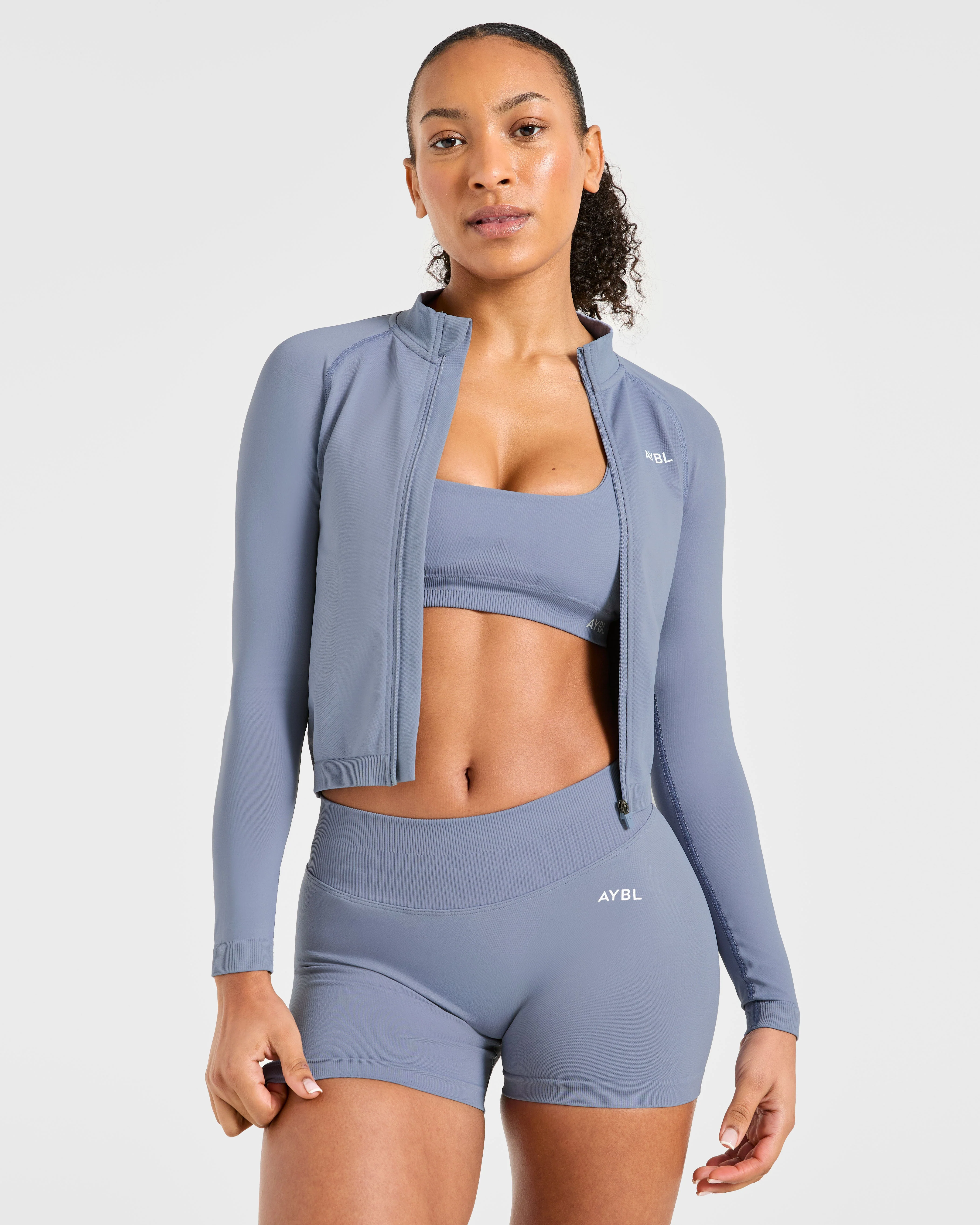 Enhance Seamless Sports Bra - Slate Blue - Image 7