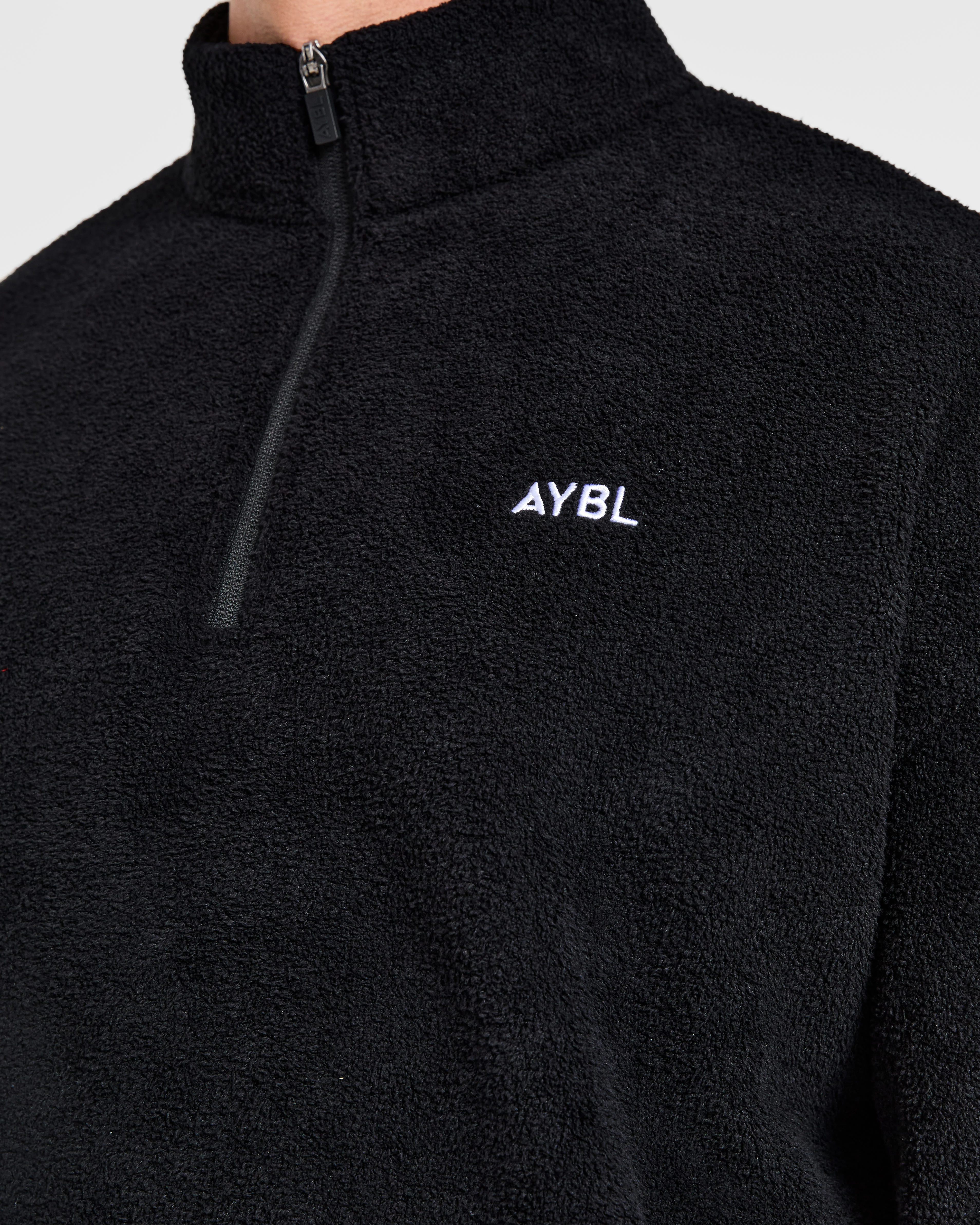 Essential 1/4 Zip Fleece - Black - Image 5