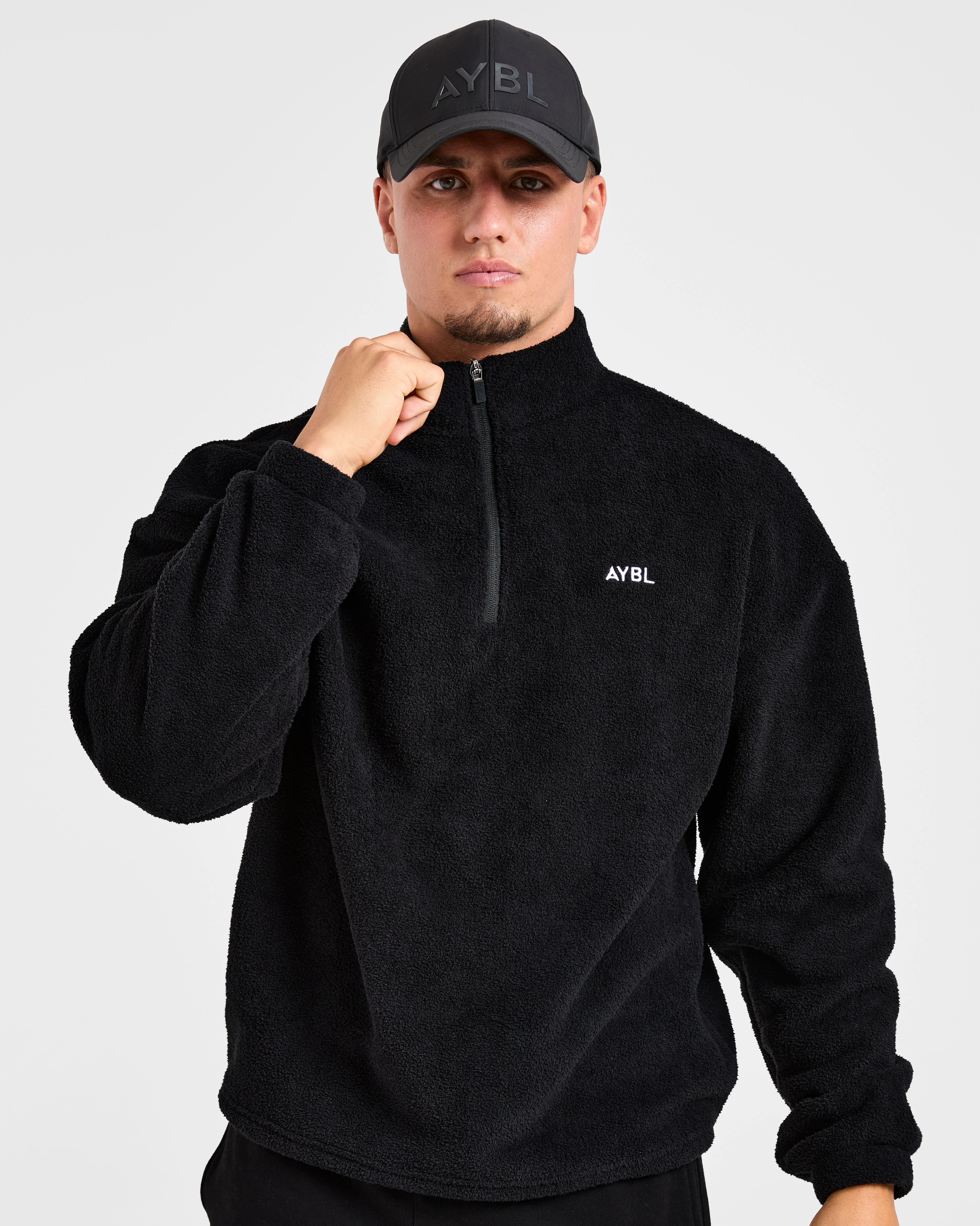 Essential 1/4 Zip Fleece - Black - Image 8