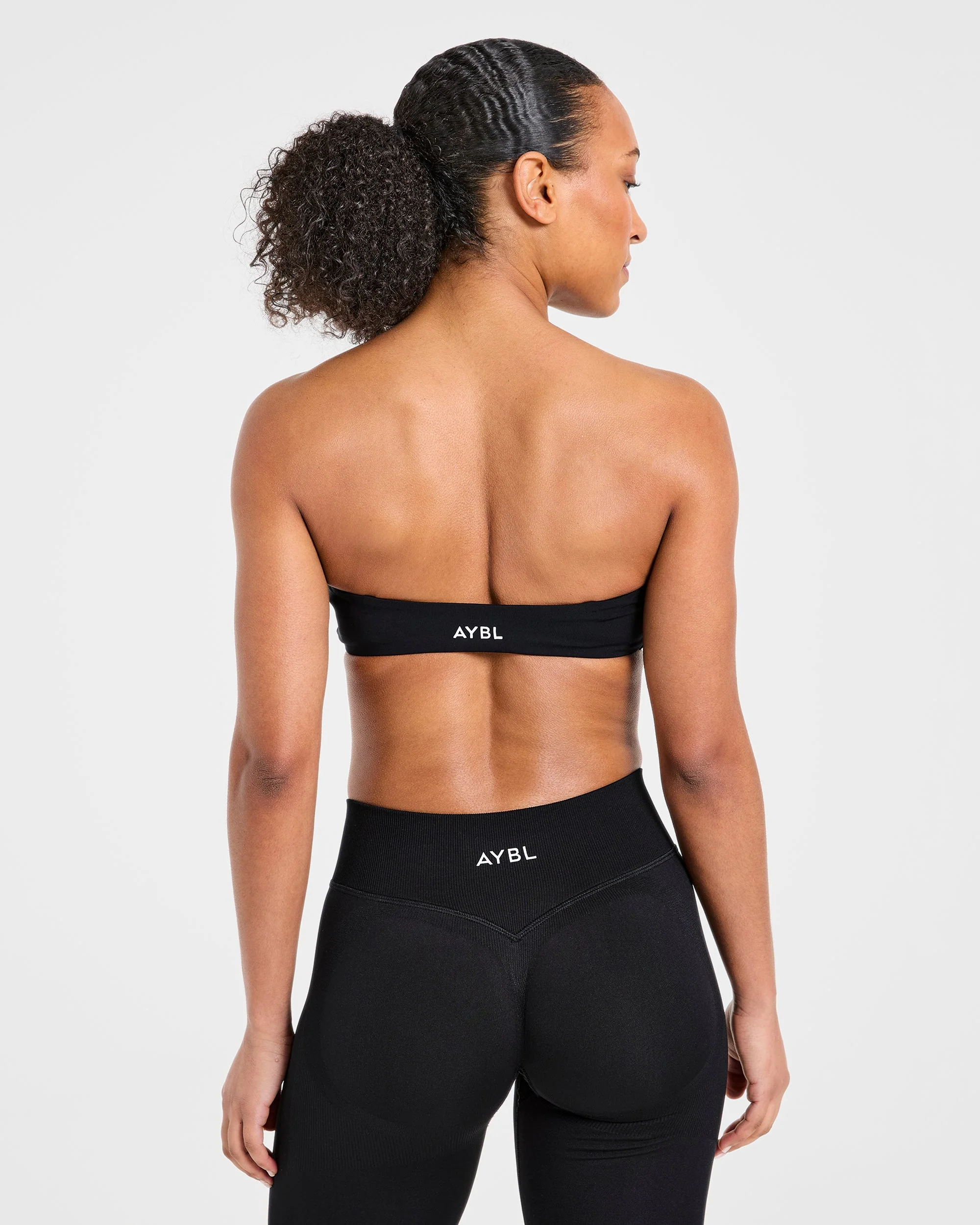 Essential Bandeau Sports Bra - Black - Image 2