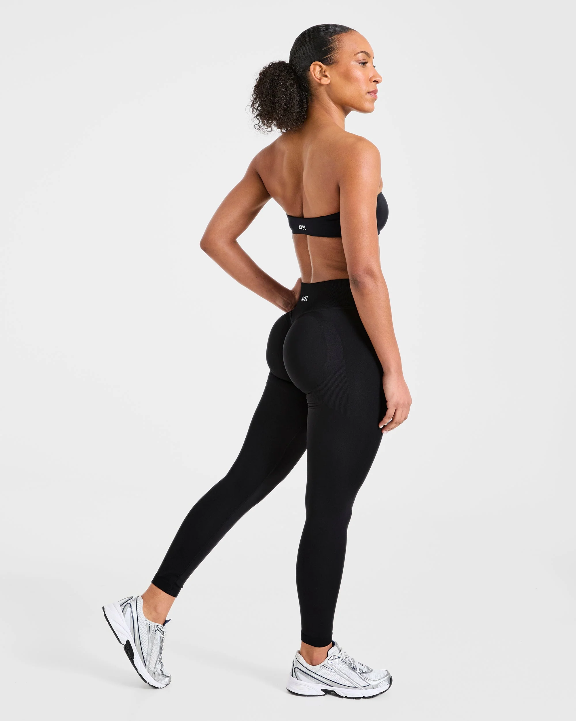 Essential Bandeau Sports Bra - Black - Image 4