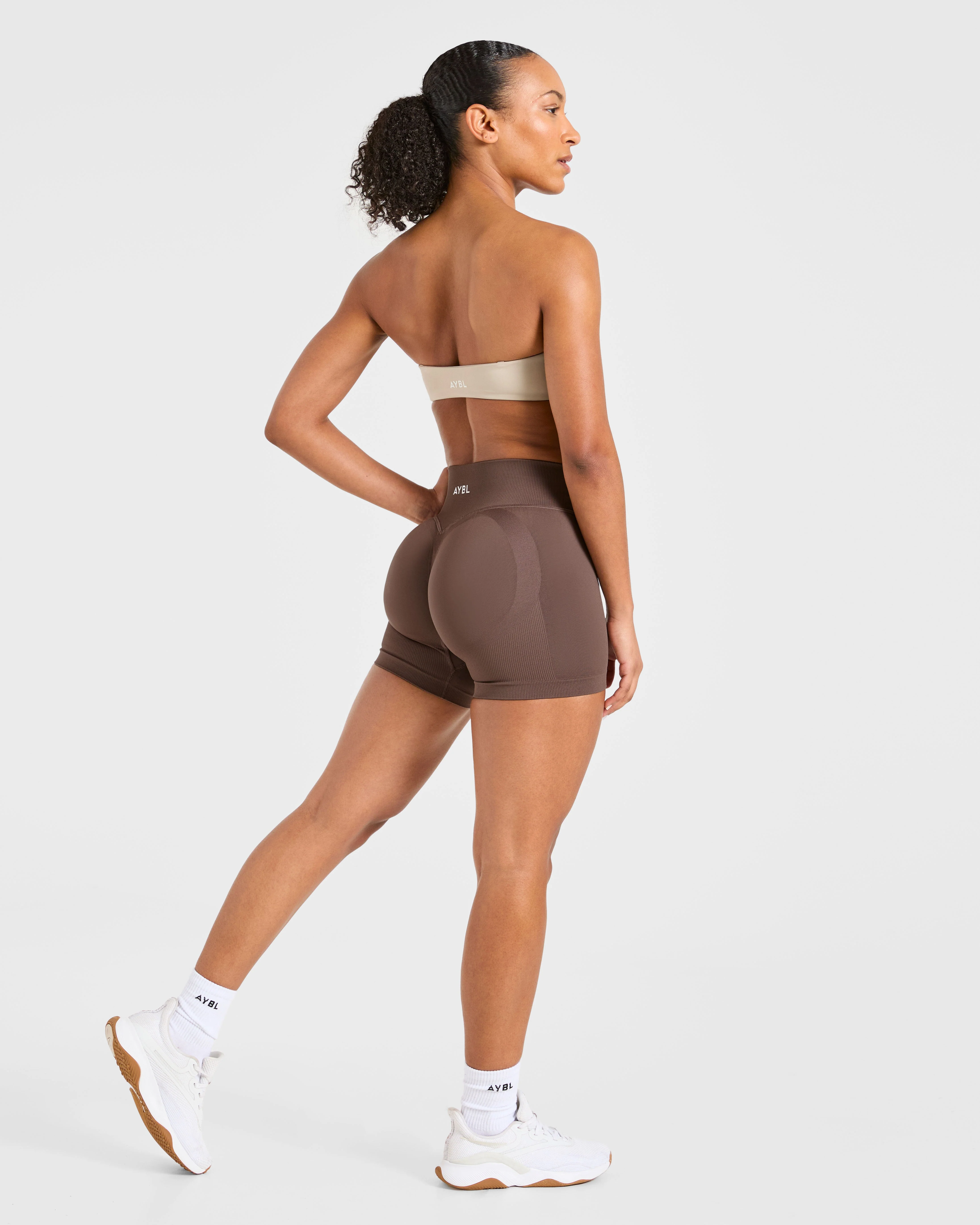 Essential Bandeau Sports Bra - Taupe Sand - Image 4