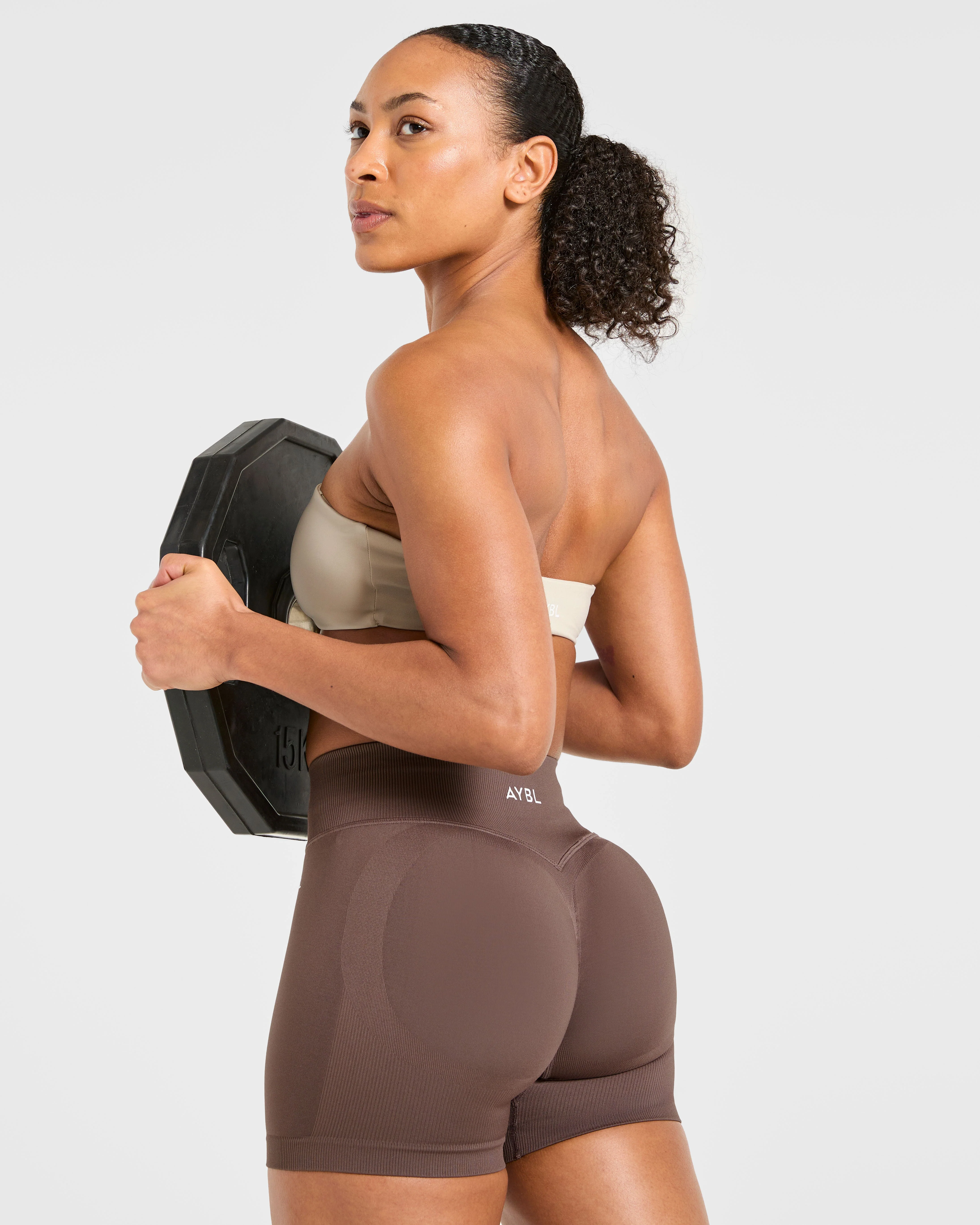 Essential Bandeau Sports Bra - Taupe Sand - Image 7