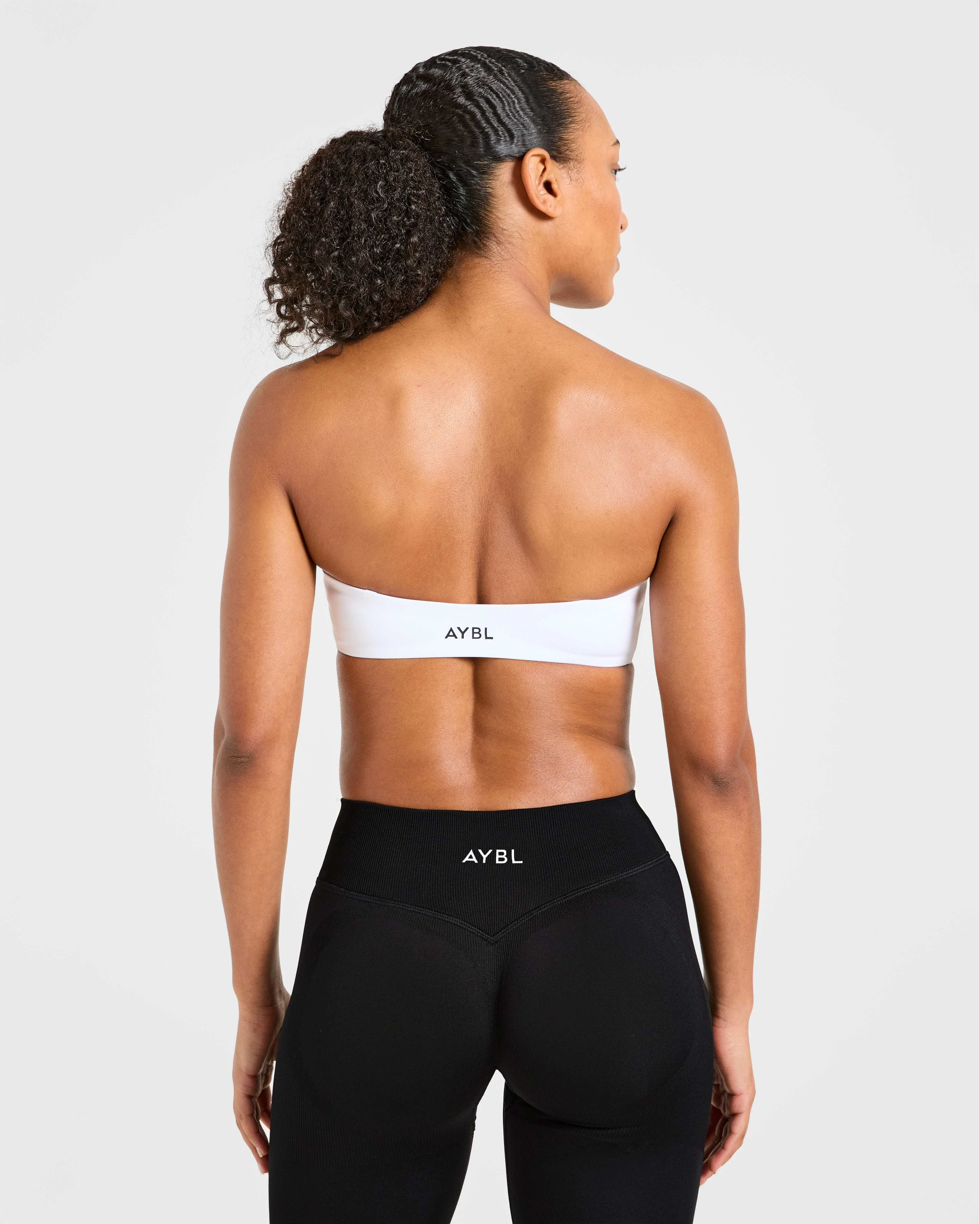 Essential Bandeau Sports Bra - White - Image 2
