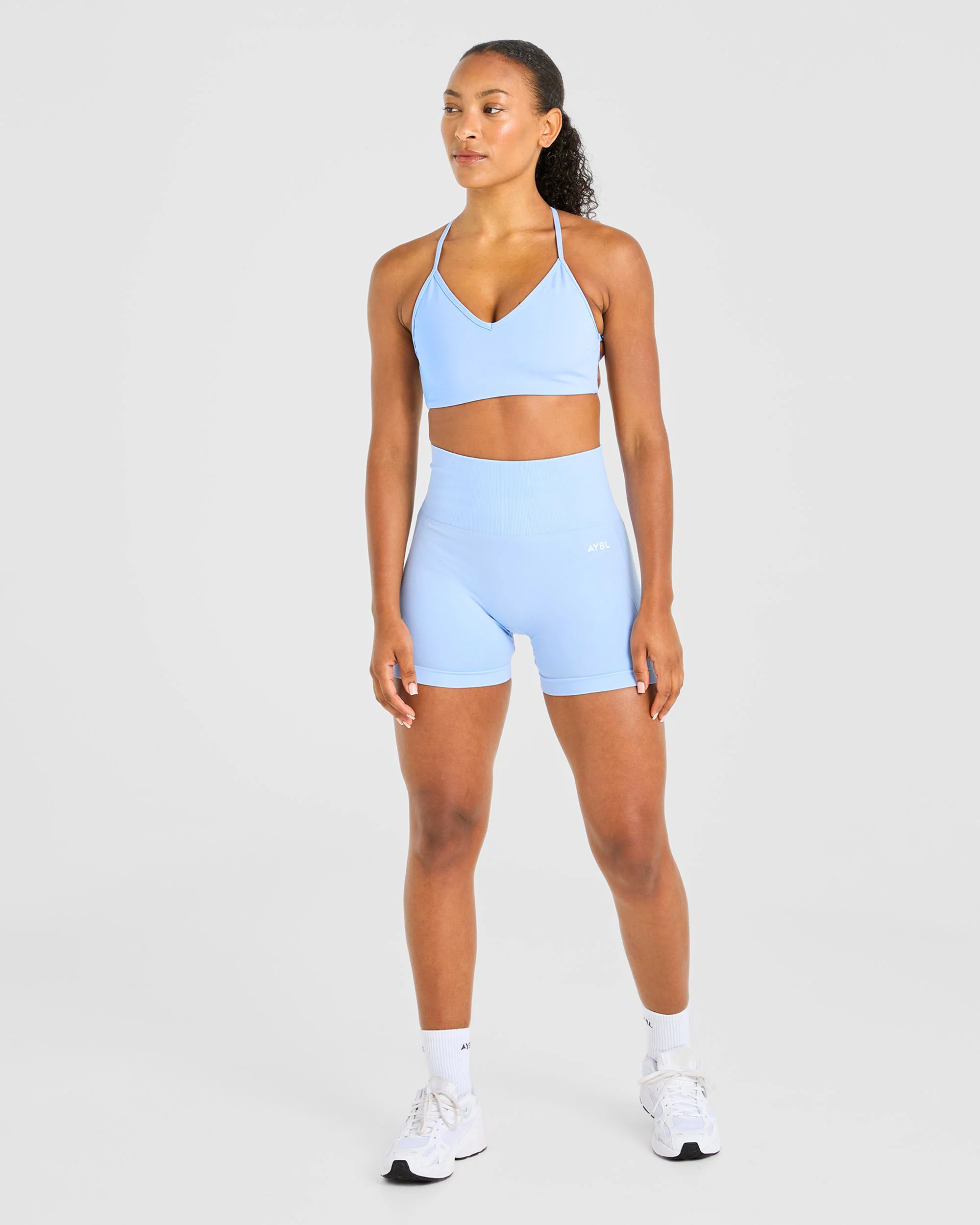 Essential Crossback Sports Bra - Baby Blue - Image 3