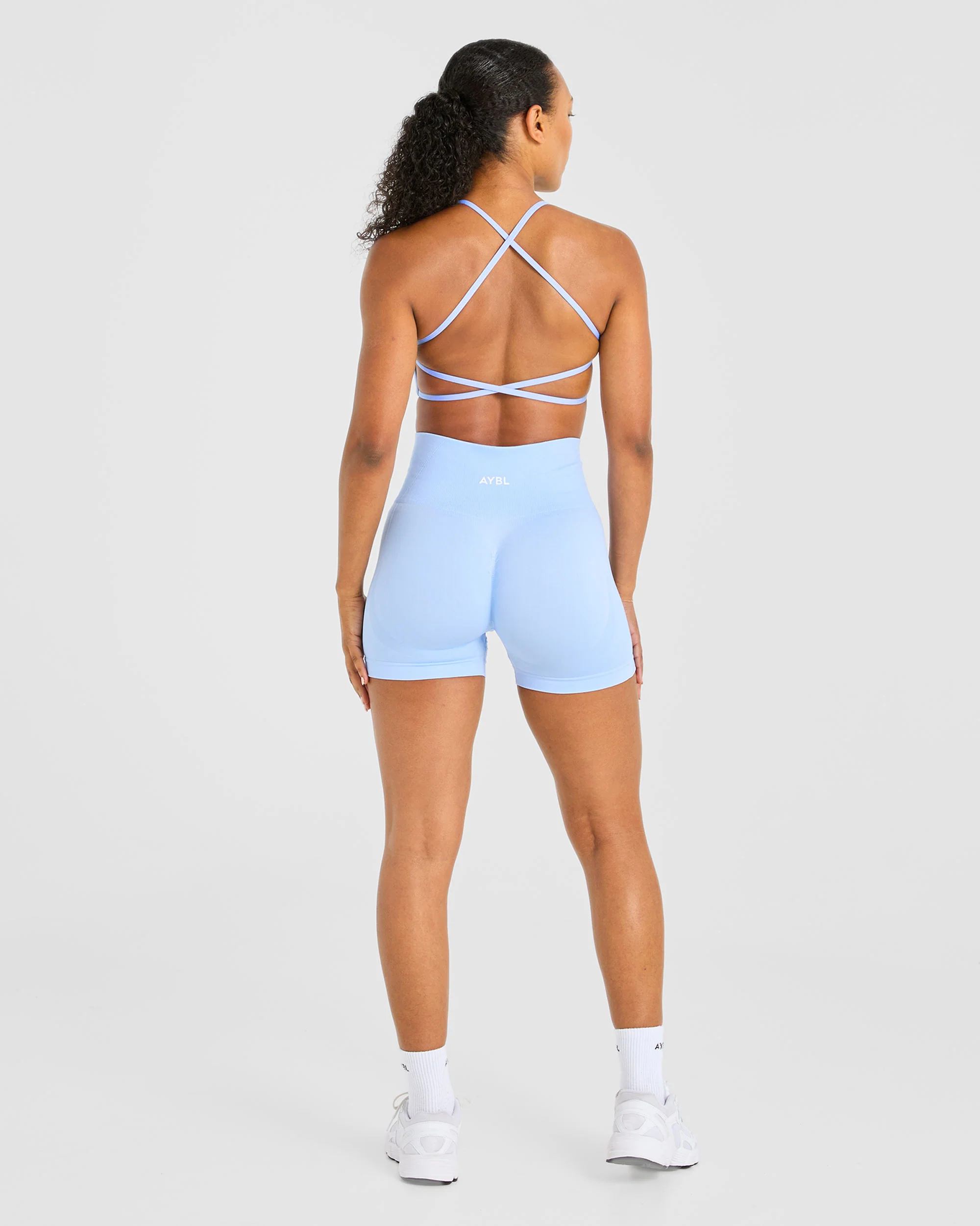 Essential Crossback Sports Bra - Baby Blue - Image 4