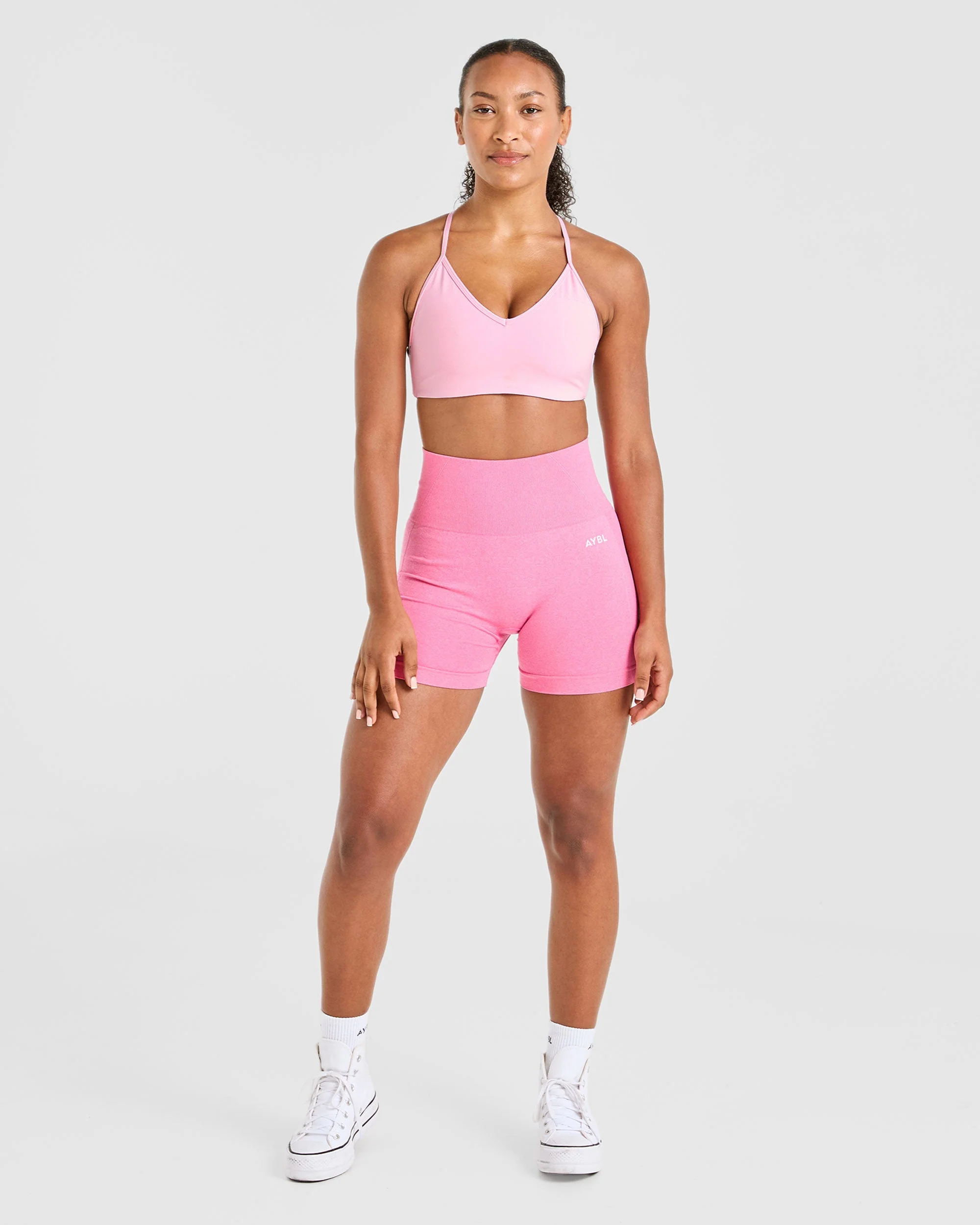 Essential Crossback Sports Bra - Baby Pink - Image 3