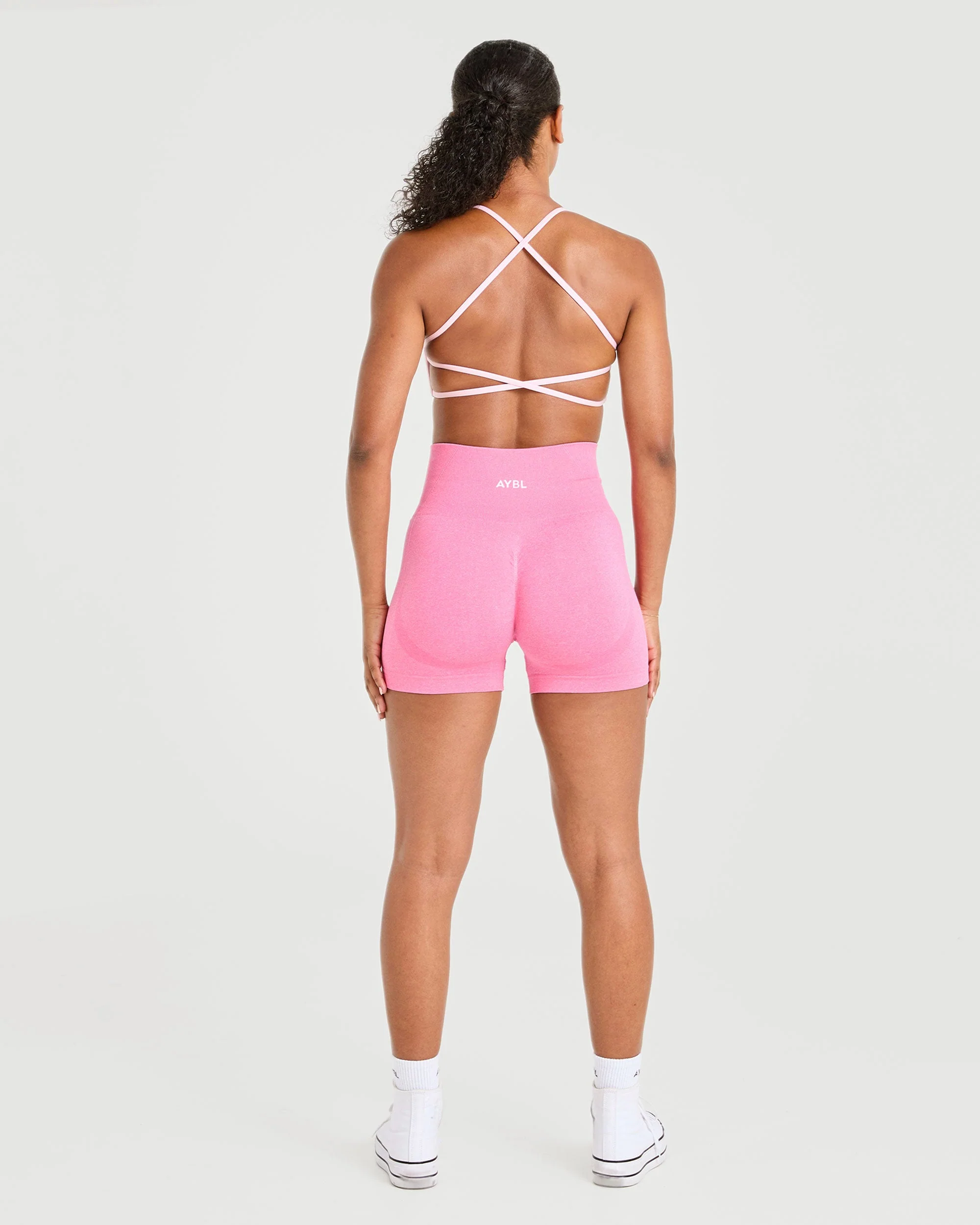 Essential Crossback Sports Bra - Baby Pink - Image 4