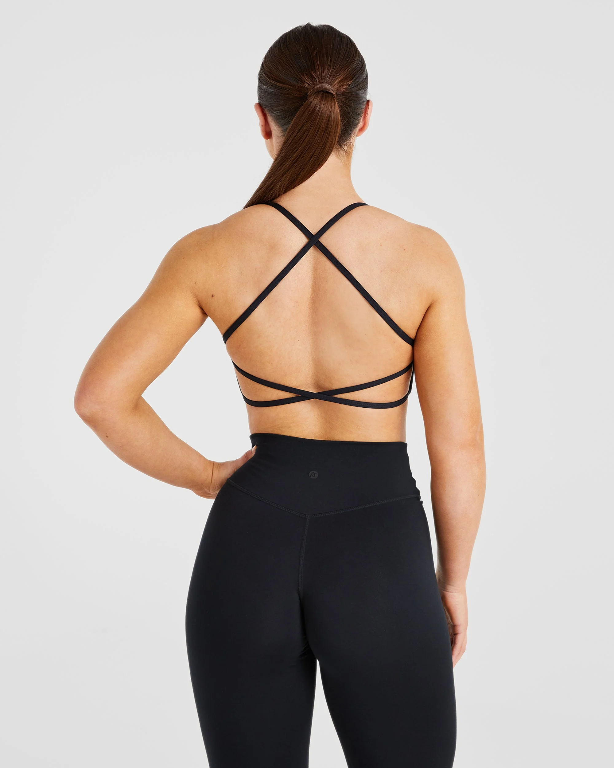 Essential Crossback Sports Bra - Black - Image 2