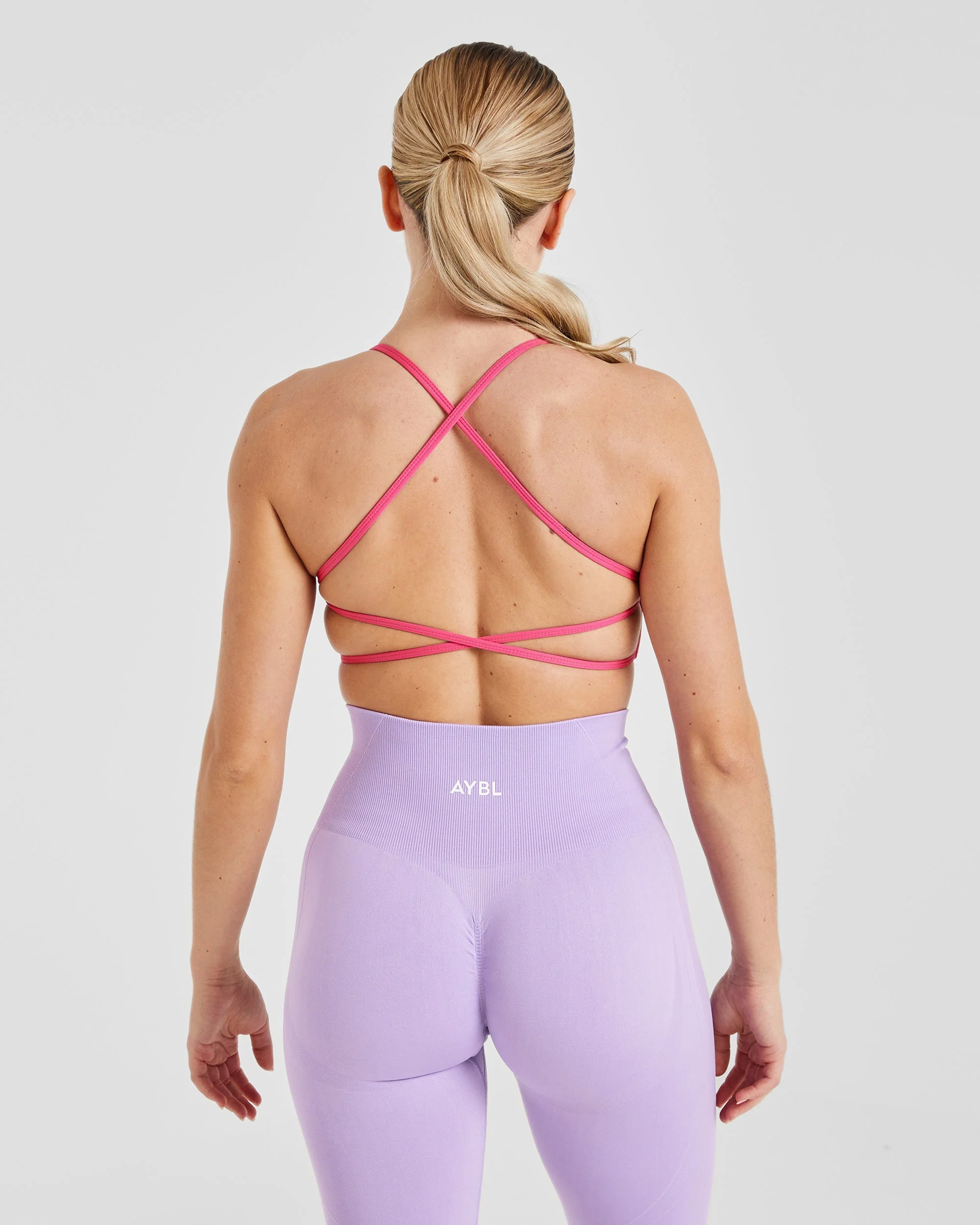 Essential Crossback Sports Bra - Hot Pink - Image 2