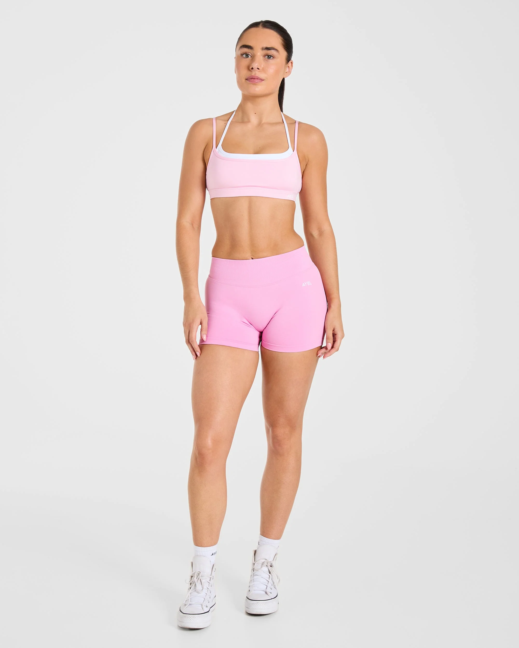 Essential Double Layer Sports Bra - Pink - Image 3