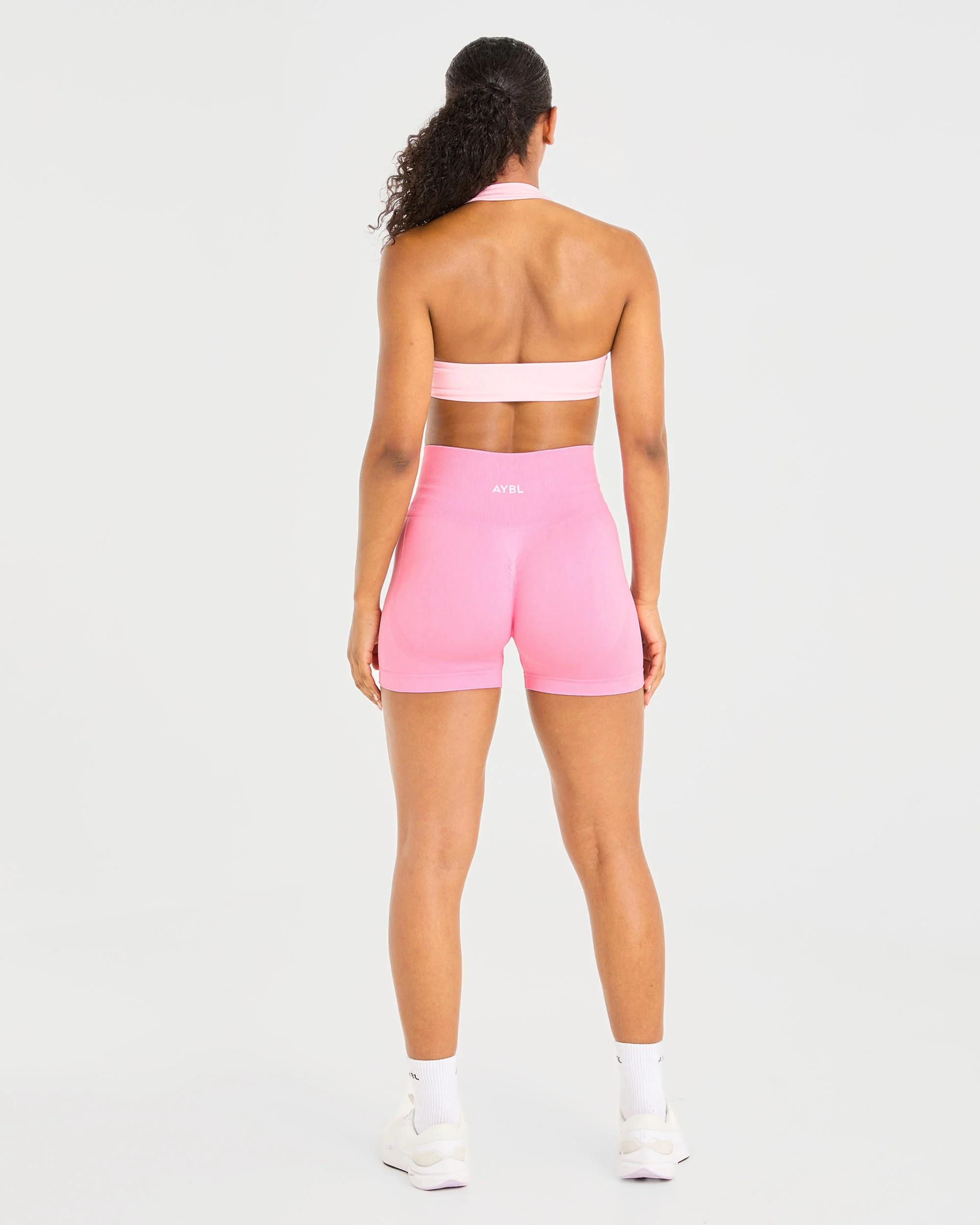 Essential Halterneck Sports Bra - Baby Pink - Image 12