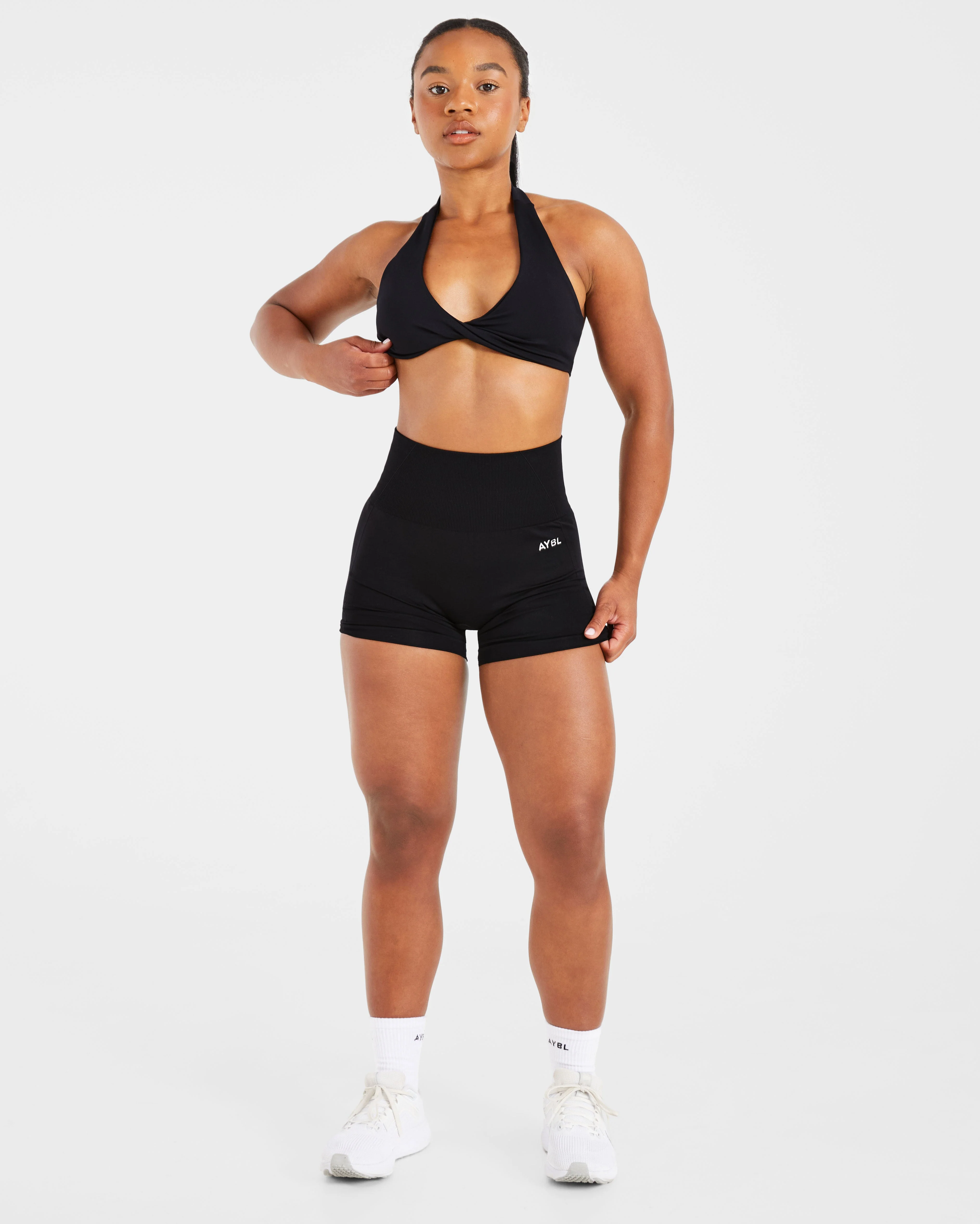 Essential Halterneck Sports Bra - Black - Image 7