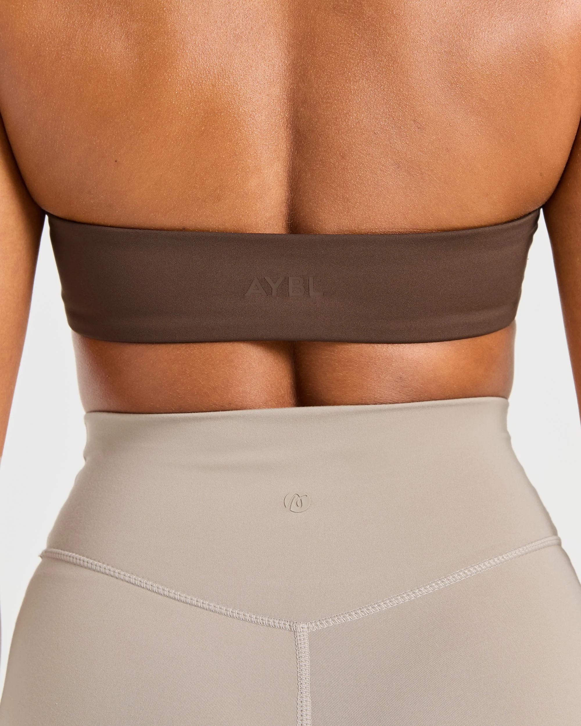Essential Halterneck Sports Bra - Deep Cocoa Brown - Image 6