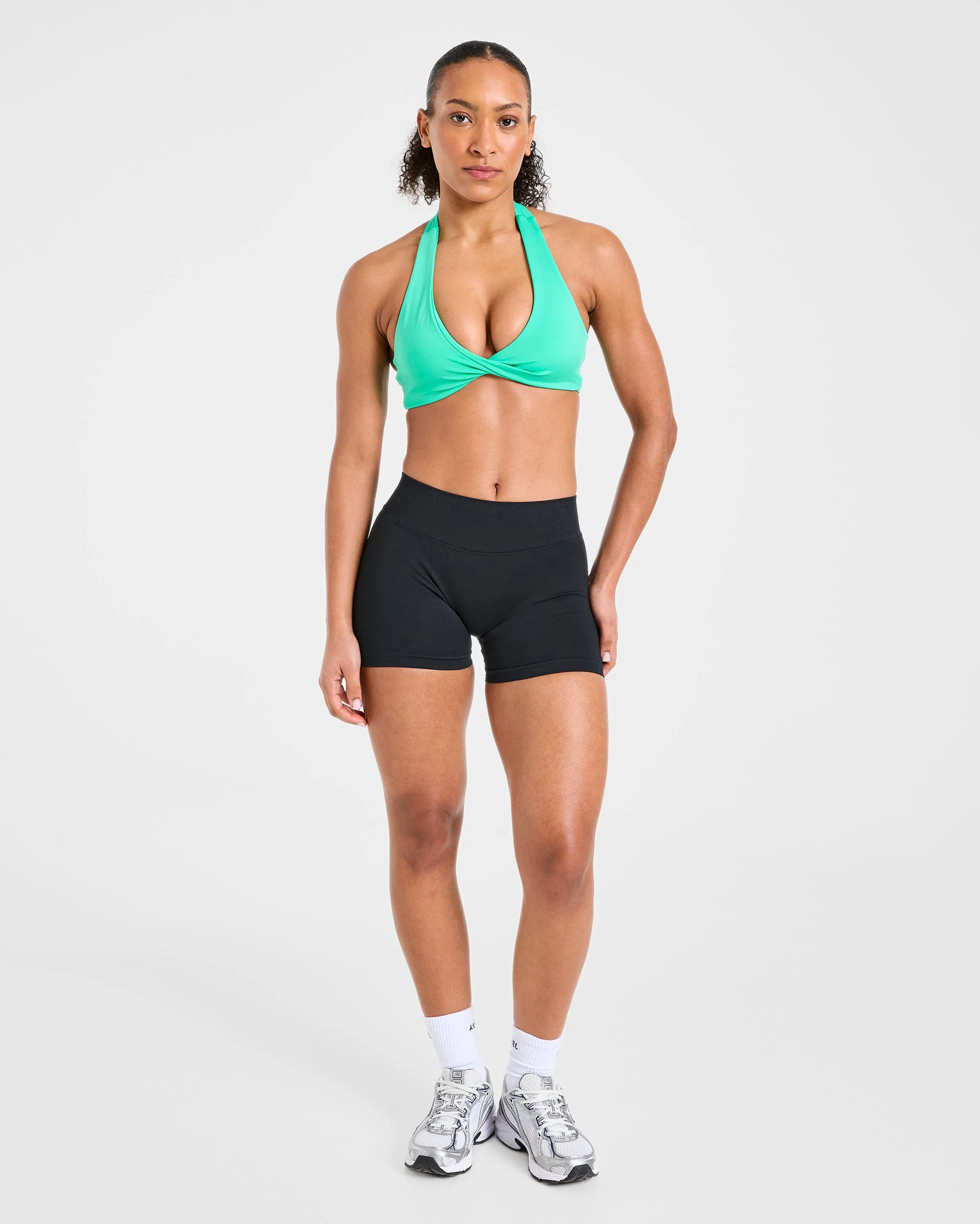 Essential Halterneck Sports Bra - Mint Green - Image 3