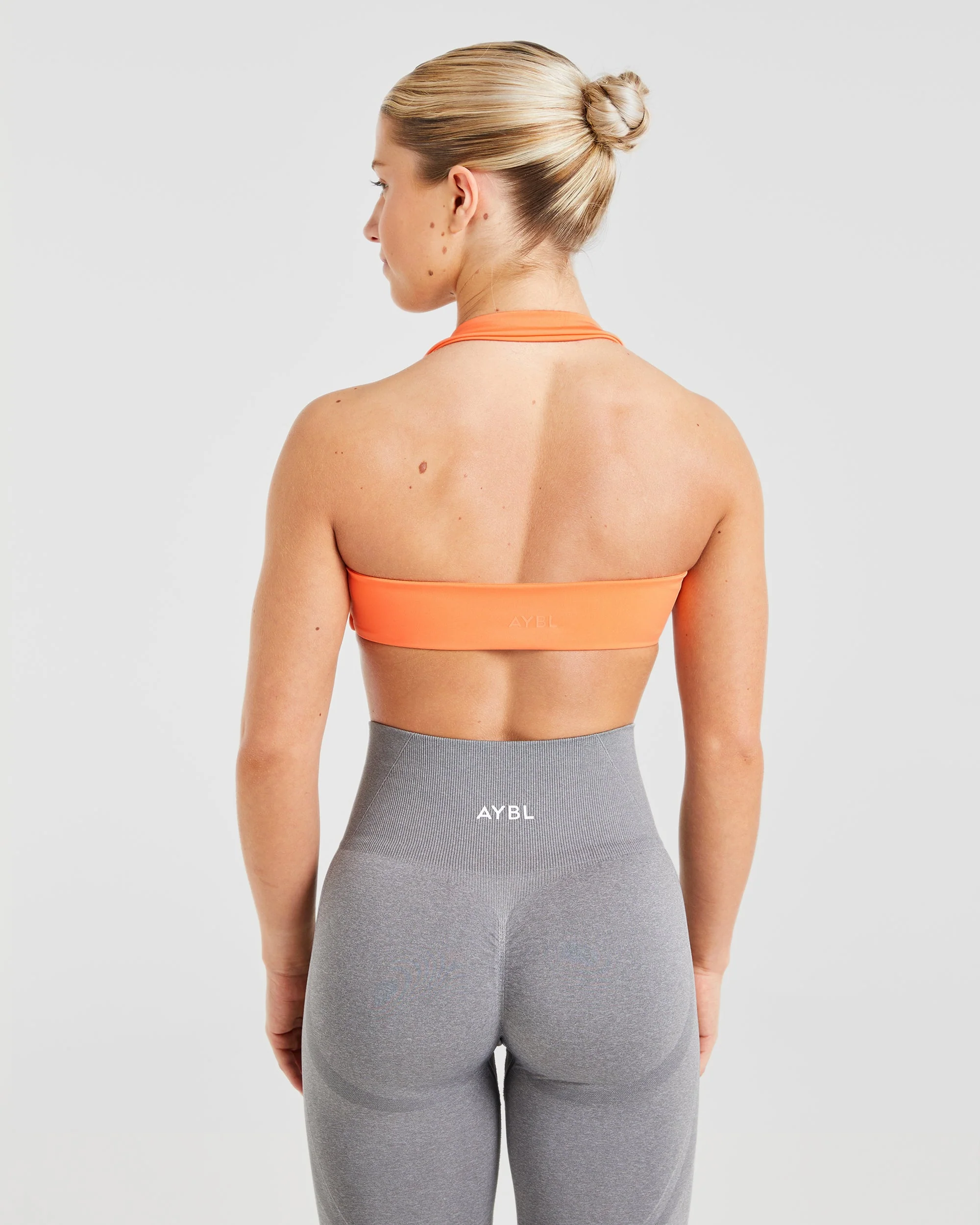 Essential Halterneck Sports Bra - Papaya Orange - Image 2