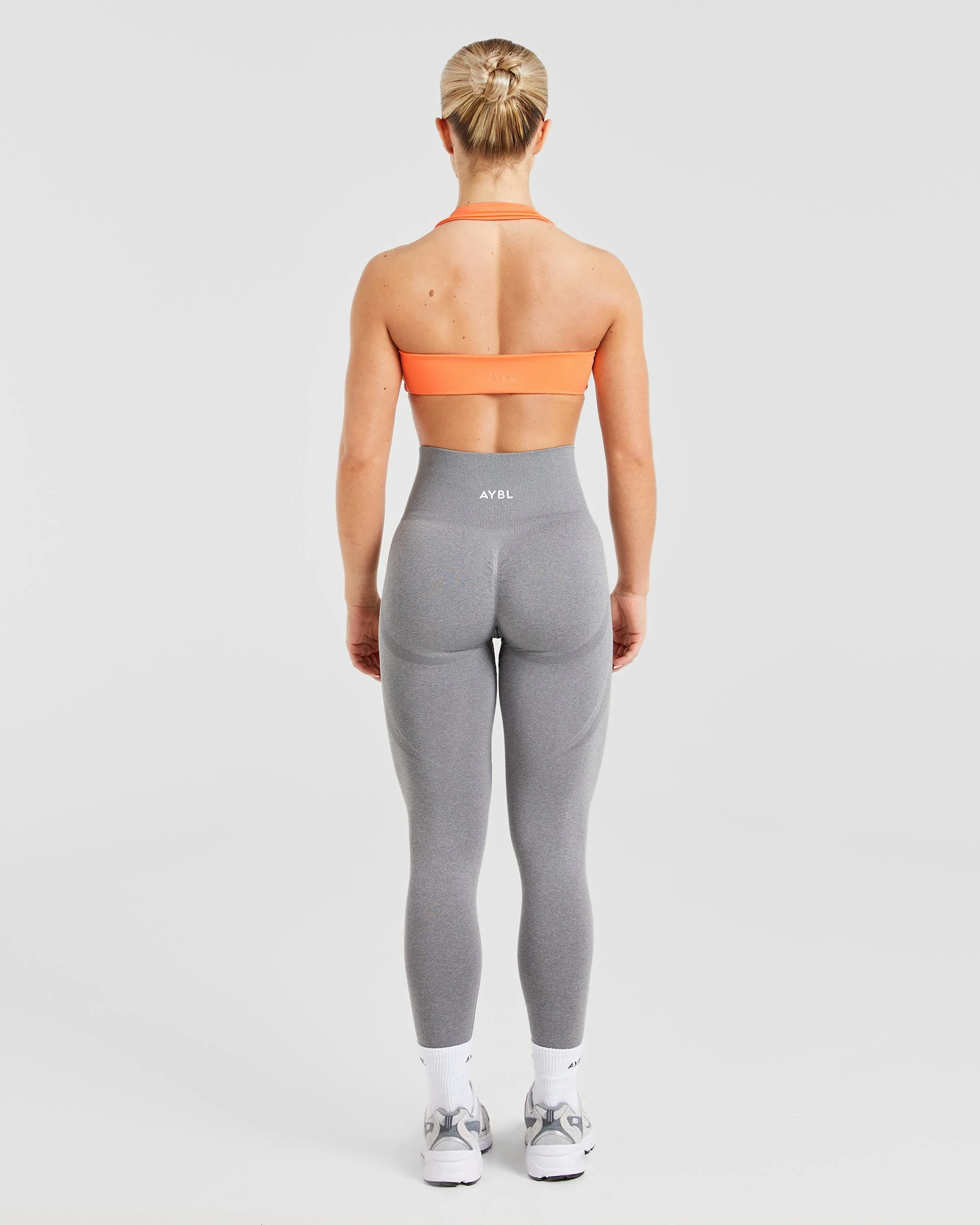 Essential Halterneck Sports Bra - Papaya Orange - Image 4