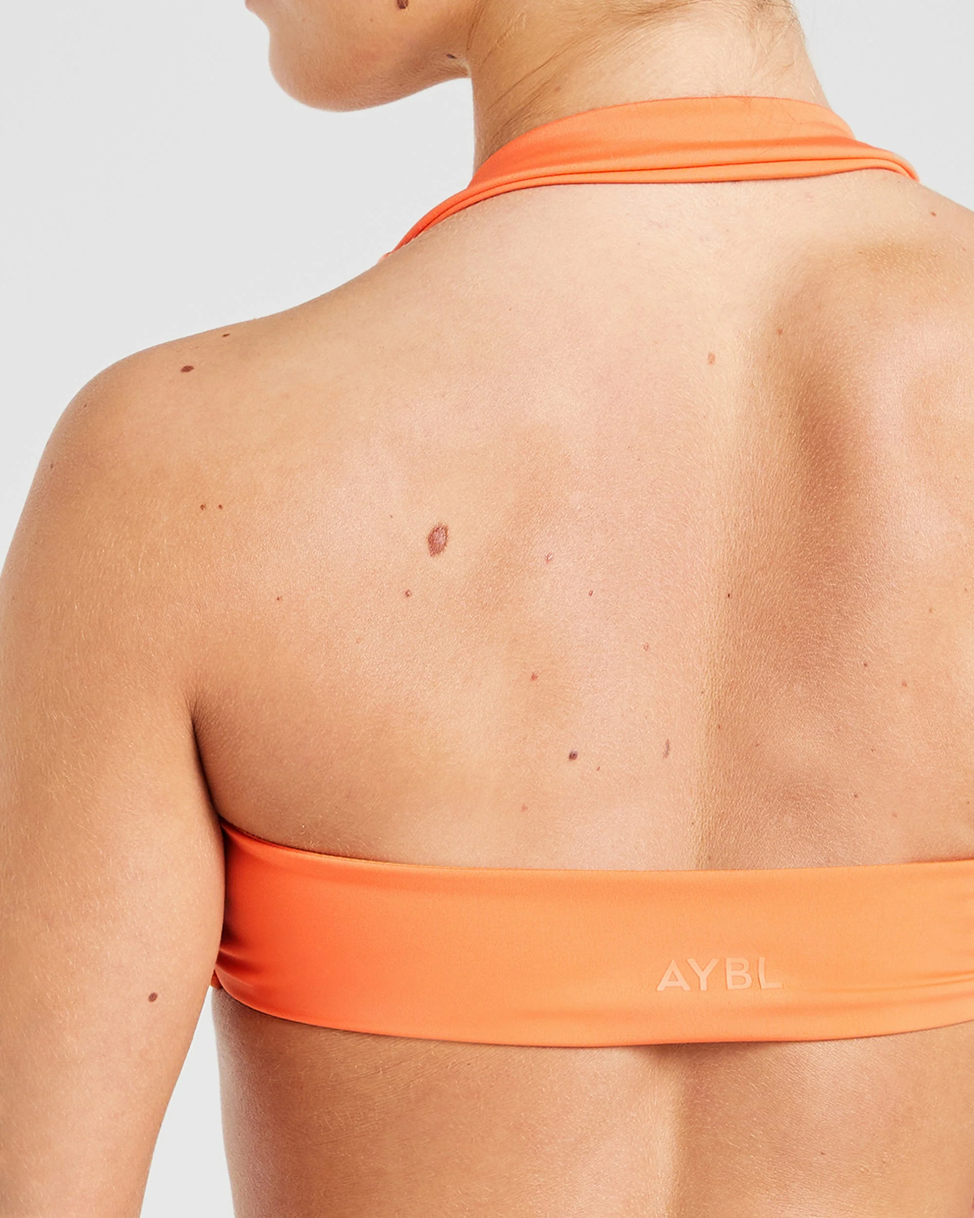 Essential Halterneck Sports Bra - Papaya Orange - Image 6