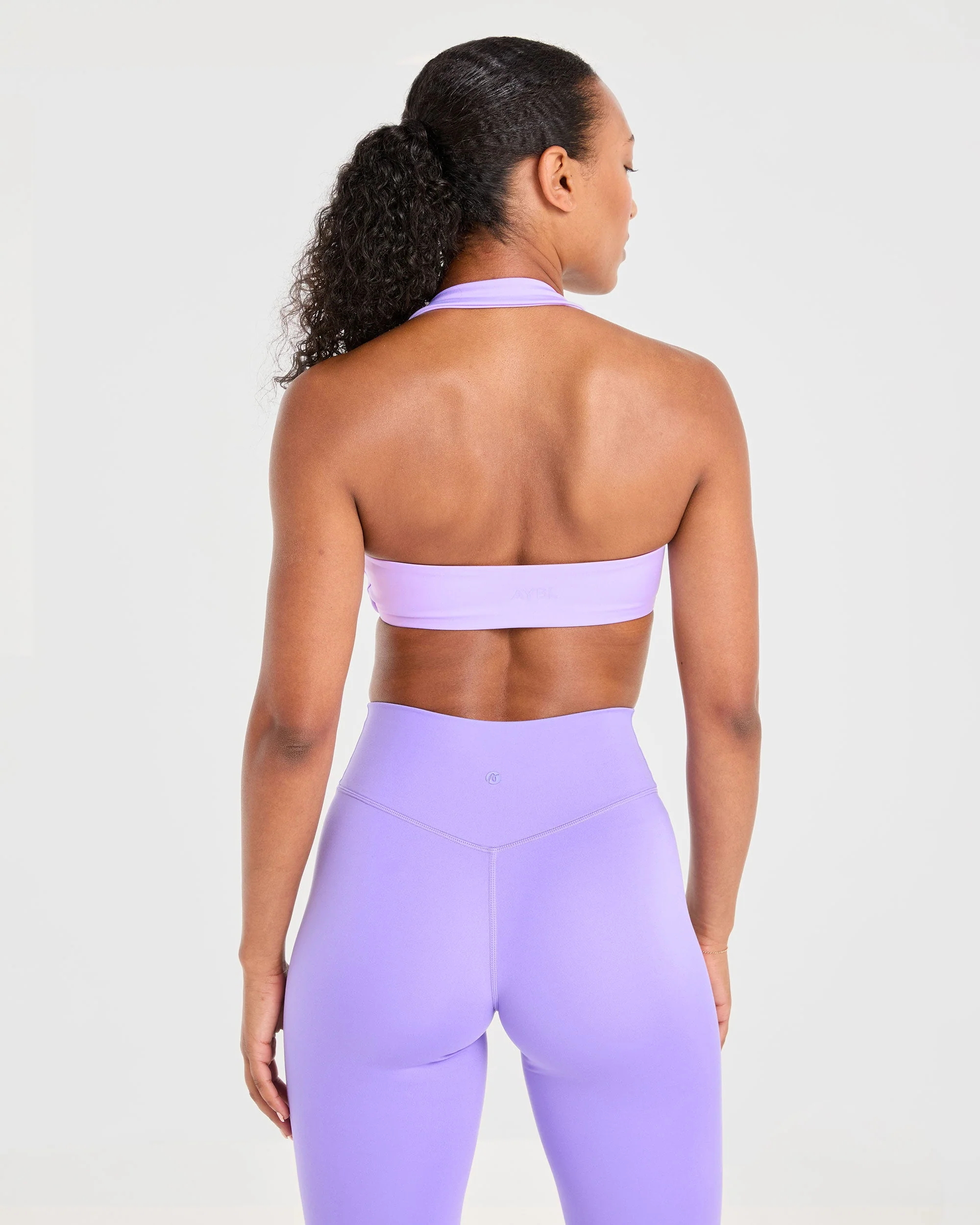 Essential Halterneck Sports Bra - Pastel Purple - Image 2