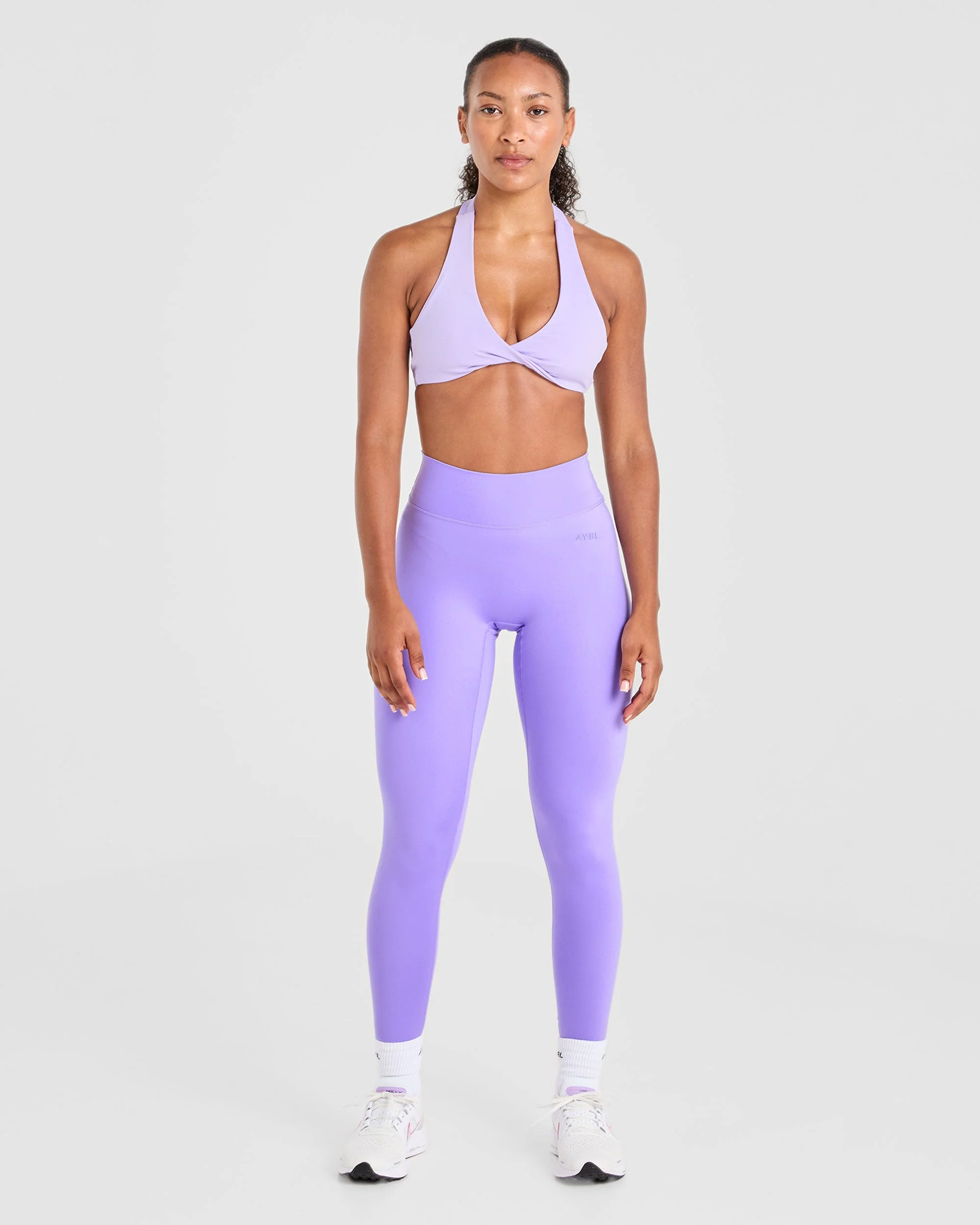 Essential Halterneck Sports Bra - Pastel Purple - Image 3