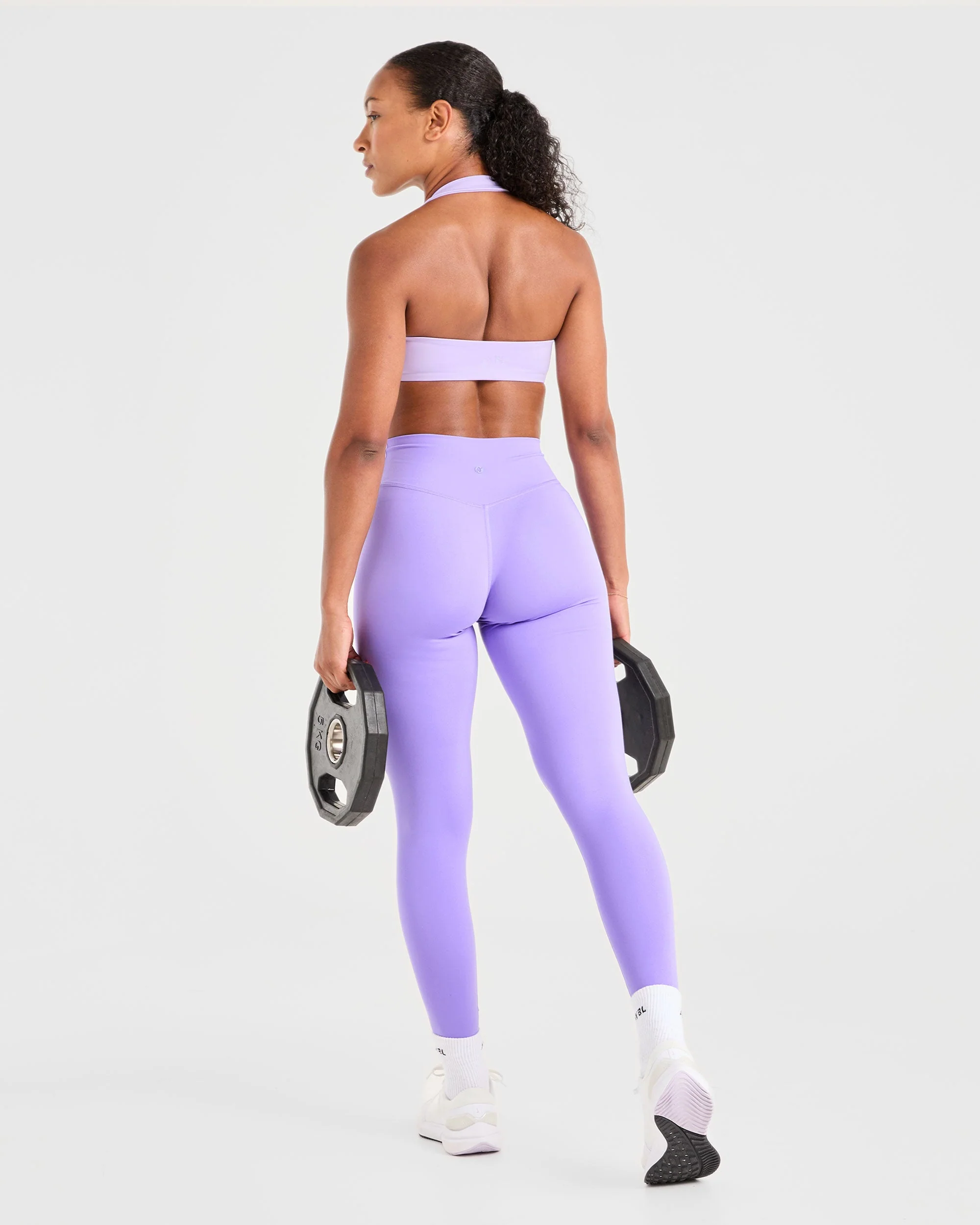 Essential Halterneck Sports Bra - Pastel Purple - Image 8