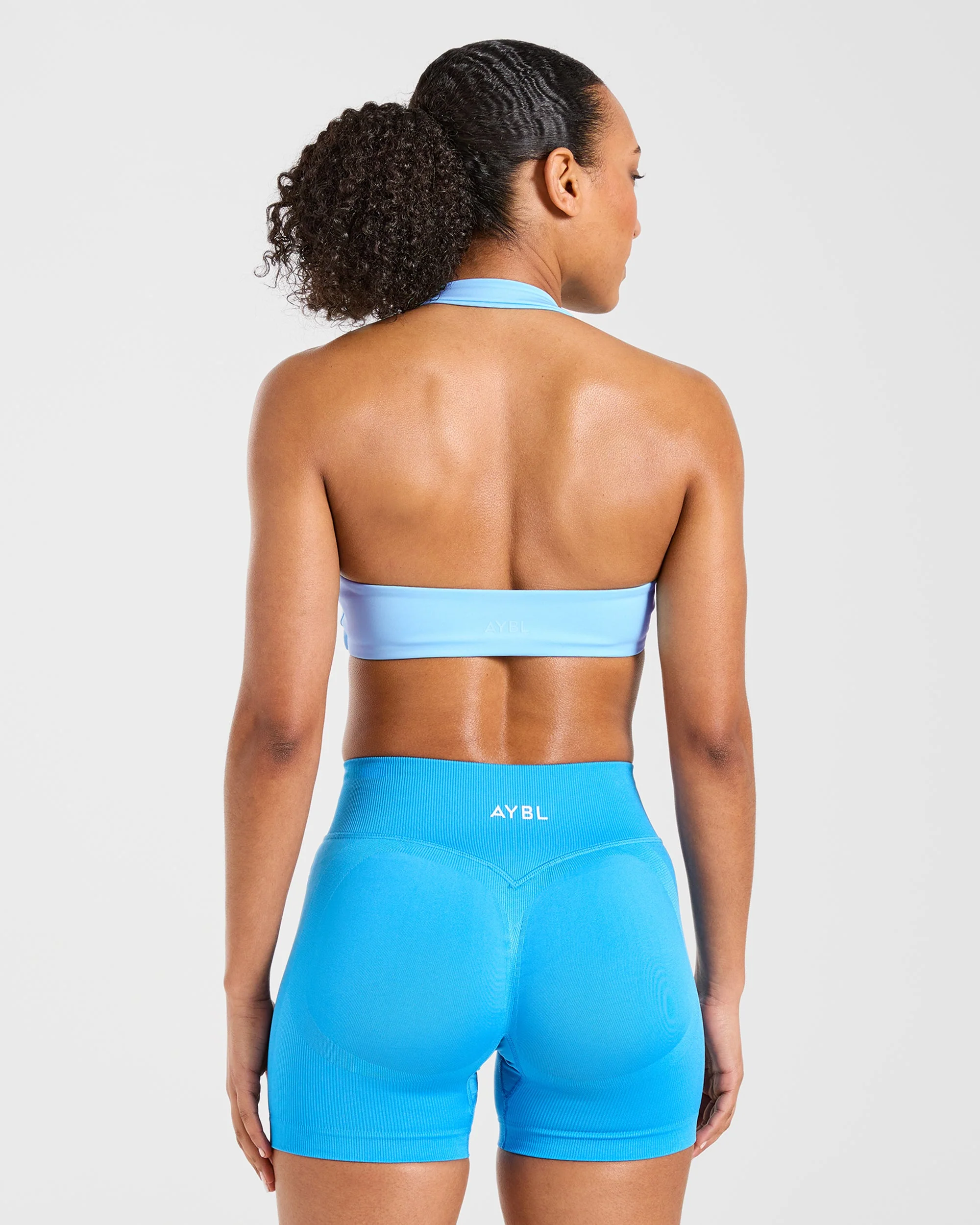 Essential Halterneck Sports Bra - Vibrant Blue - Image 2