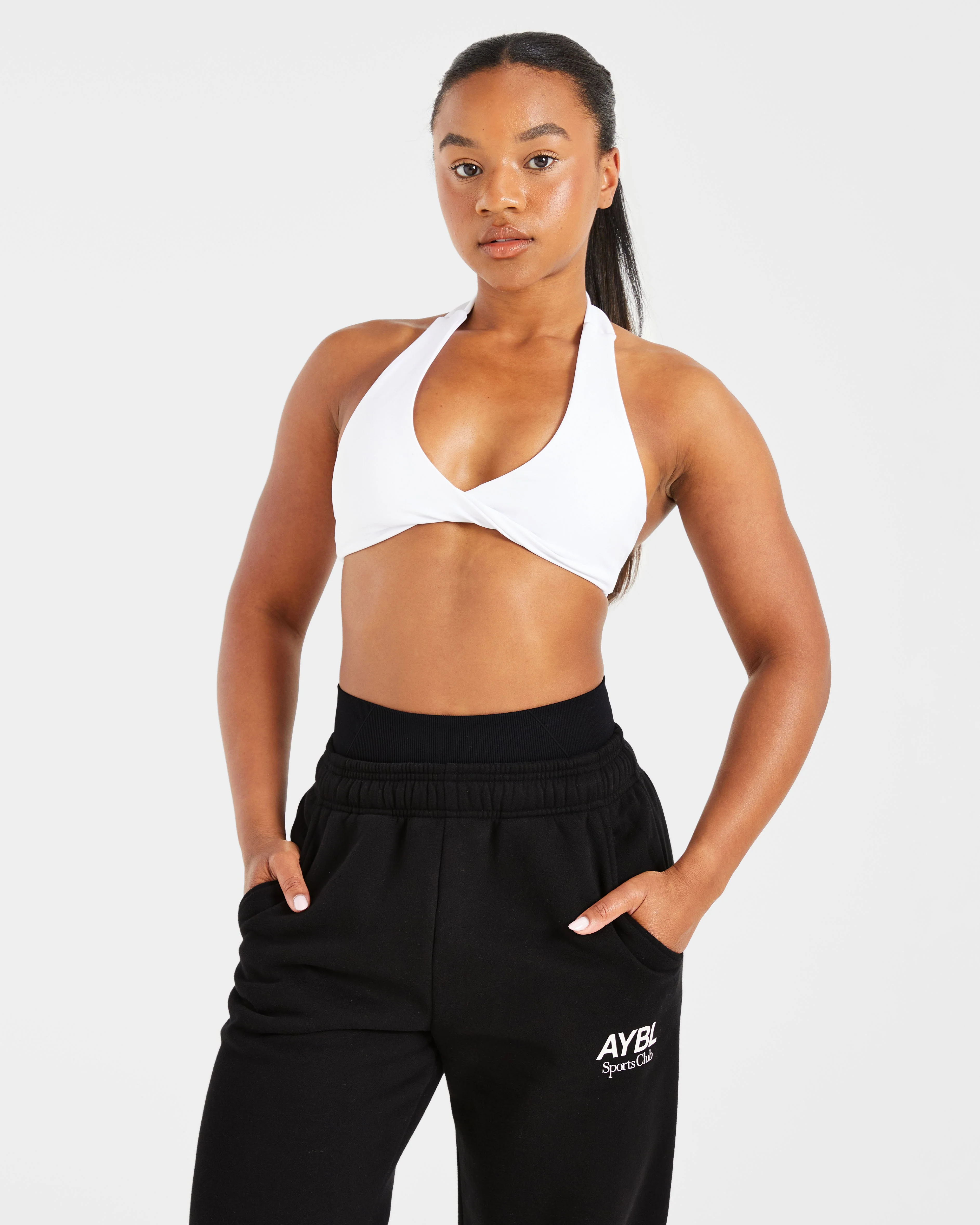 Essential Halterneck Sports Bra - White - Image 8