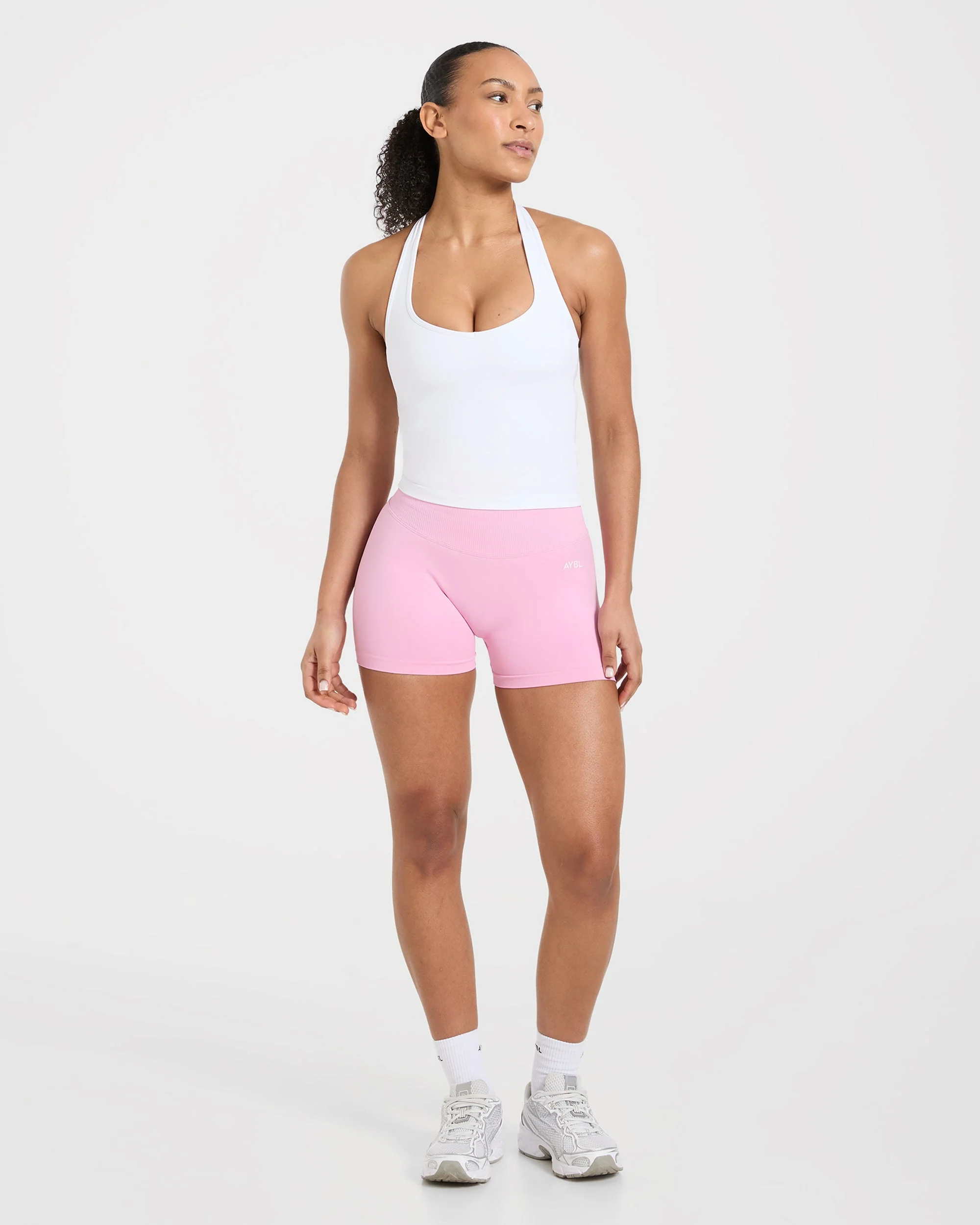 Essential Halterneck Tank Top - White - Image 3