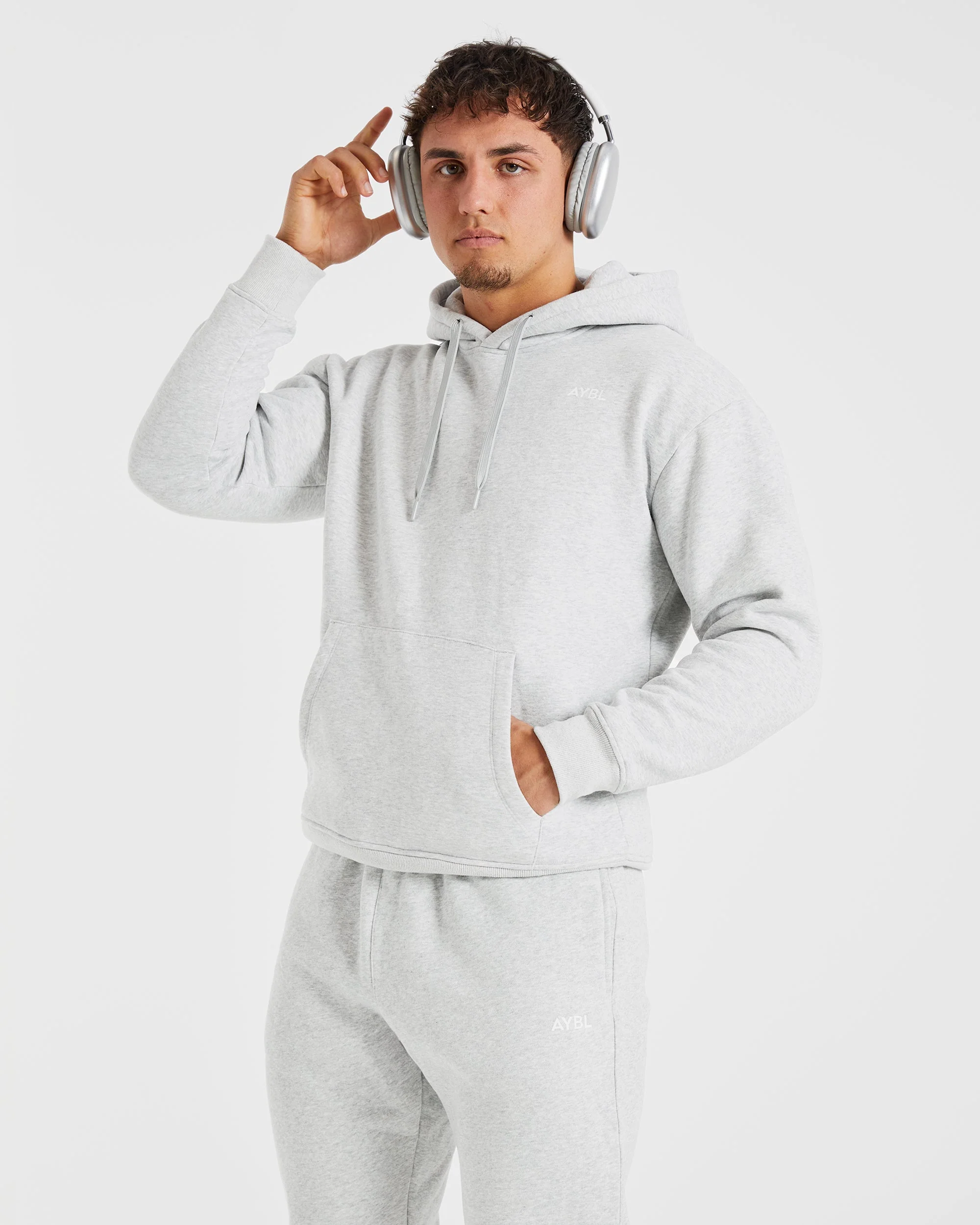 Essential Hoodie - Grey Marl - Image 7