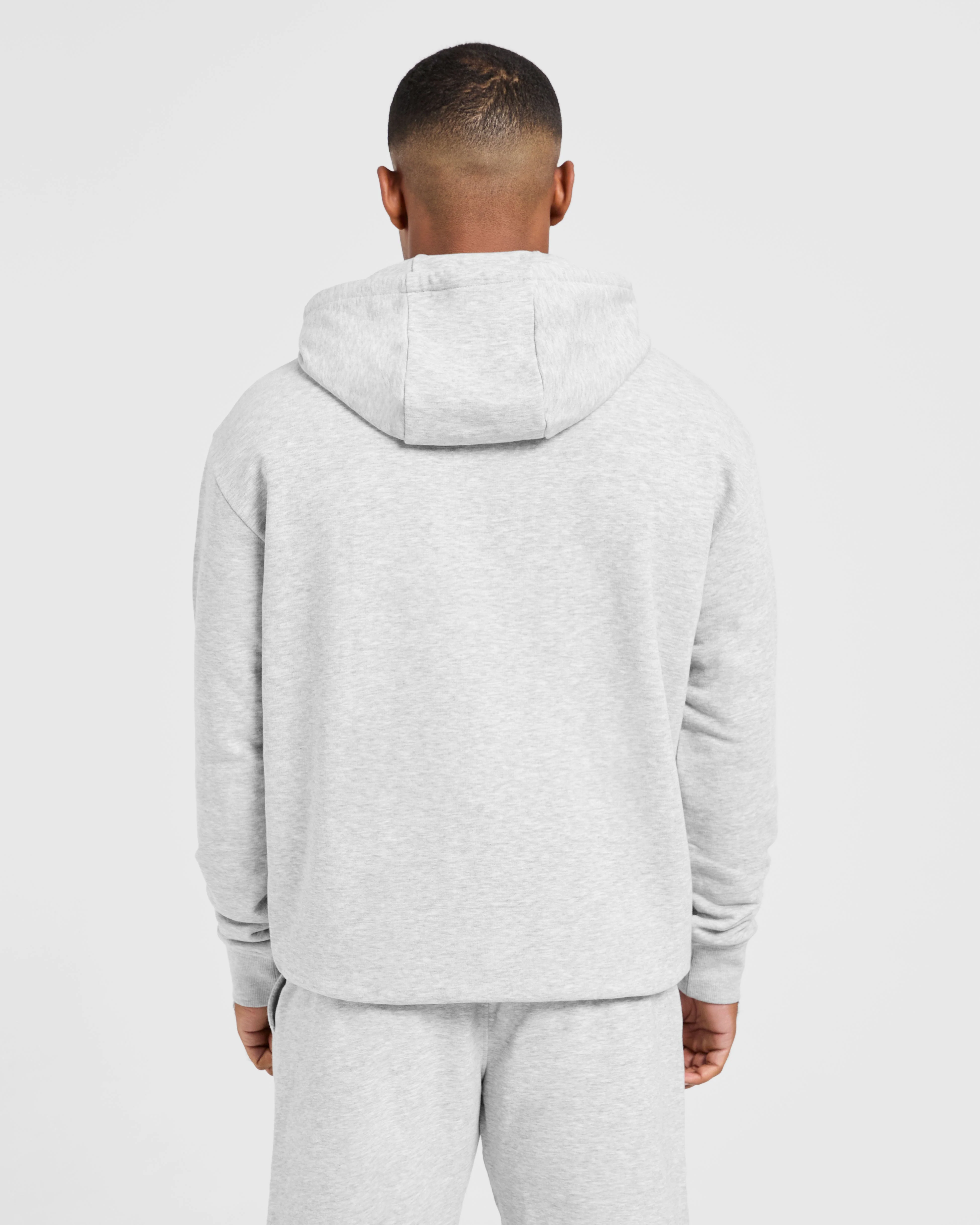 Essential Lightweight Hoodie - Grey Marl - Image 2