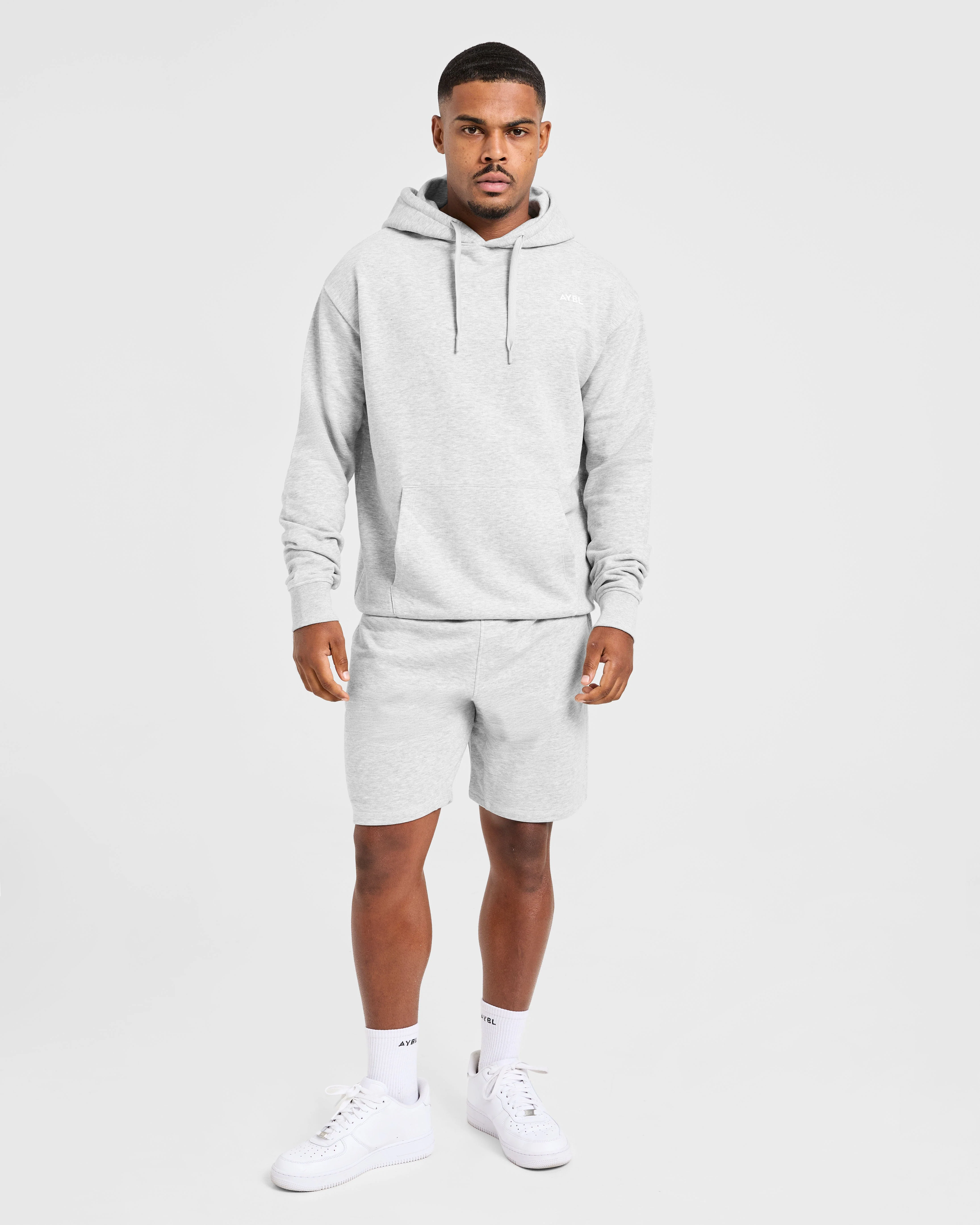 Essential Lightweight Hoodie - Grey Marl - Image 3