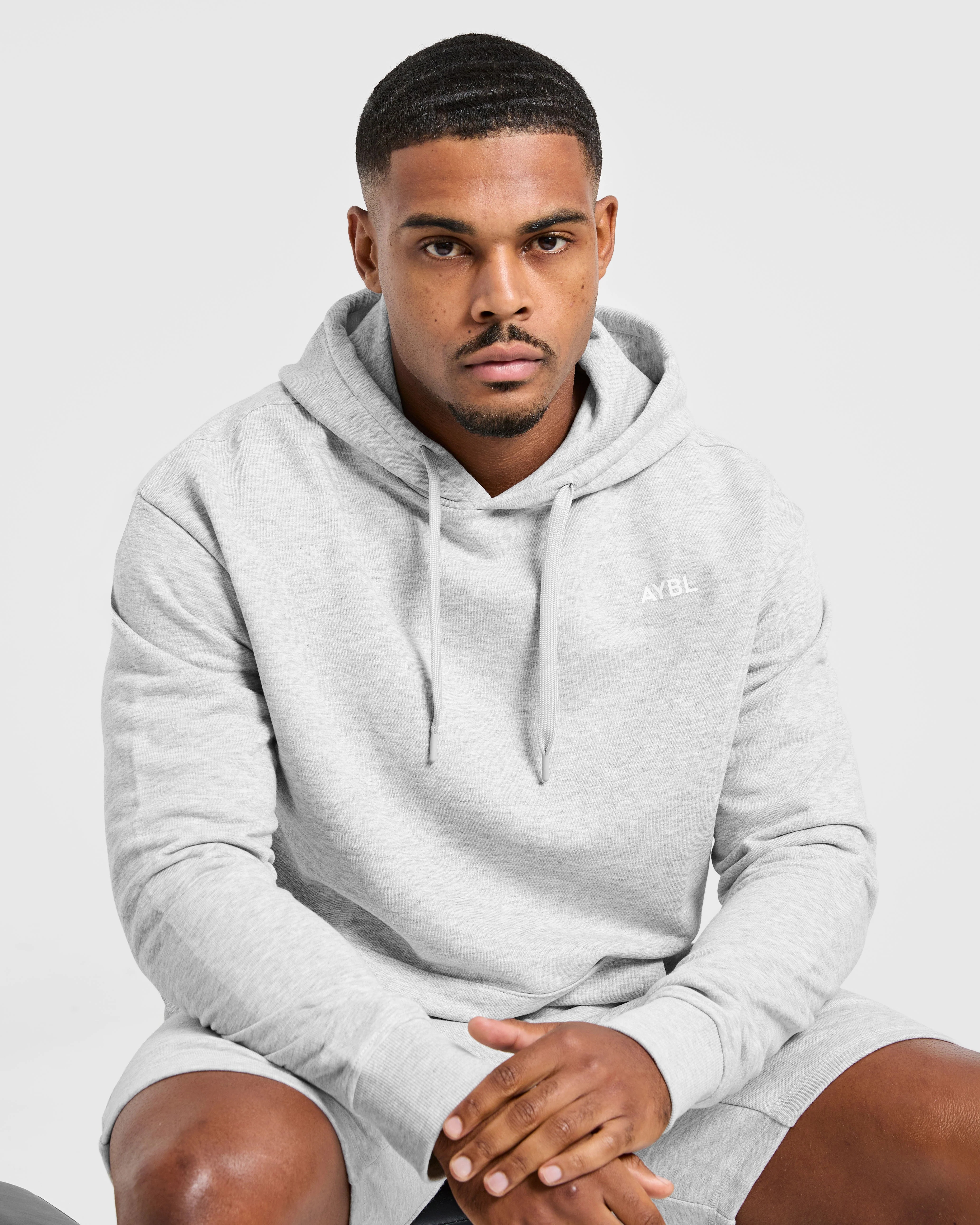 Essential Lightweight Hoodie - Grey Marl - Image 8