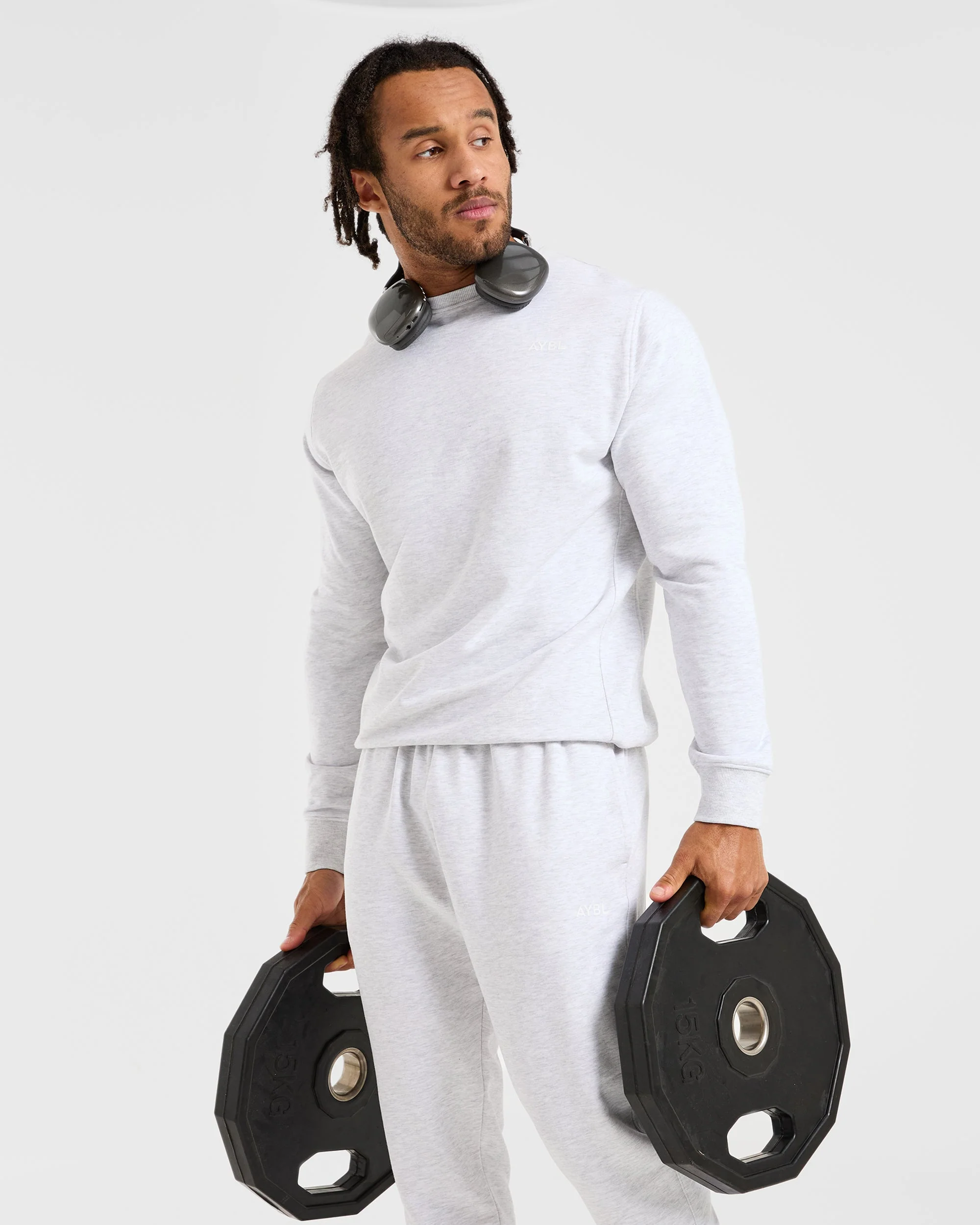 Essential Lightweight Sweater - Grey Marl - Image 8
