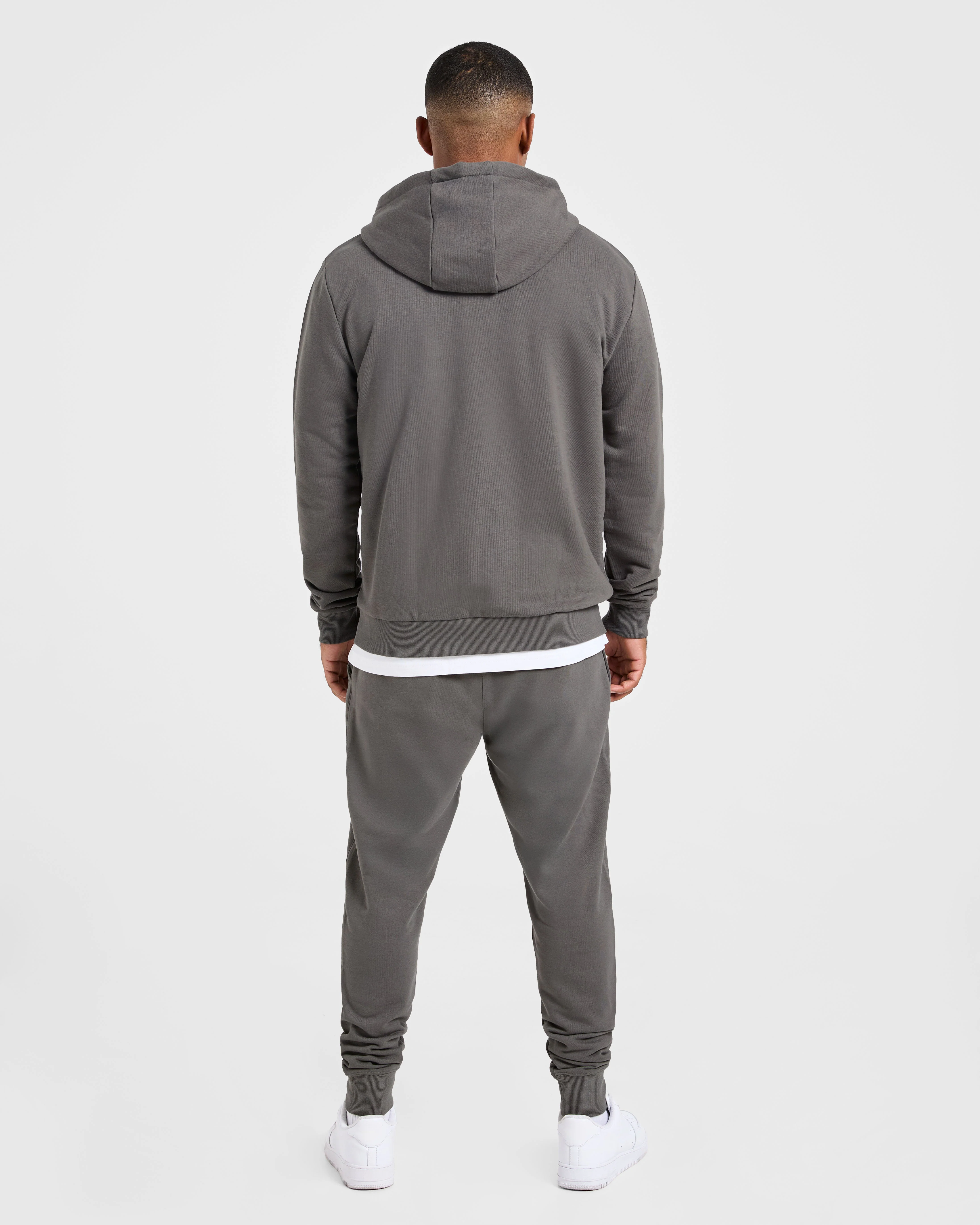 Essential Lightweight Zip Up Hoodie - Charcoal - Image 4