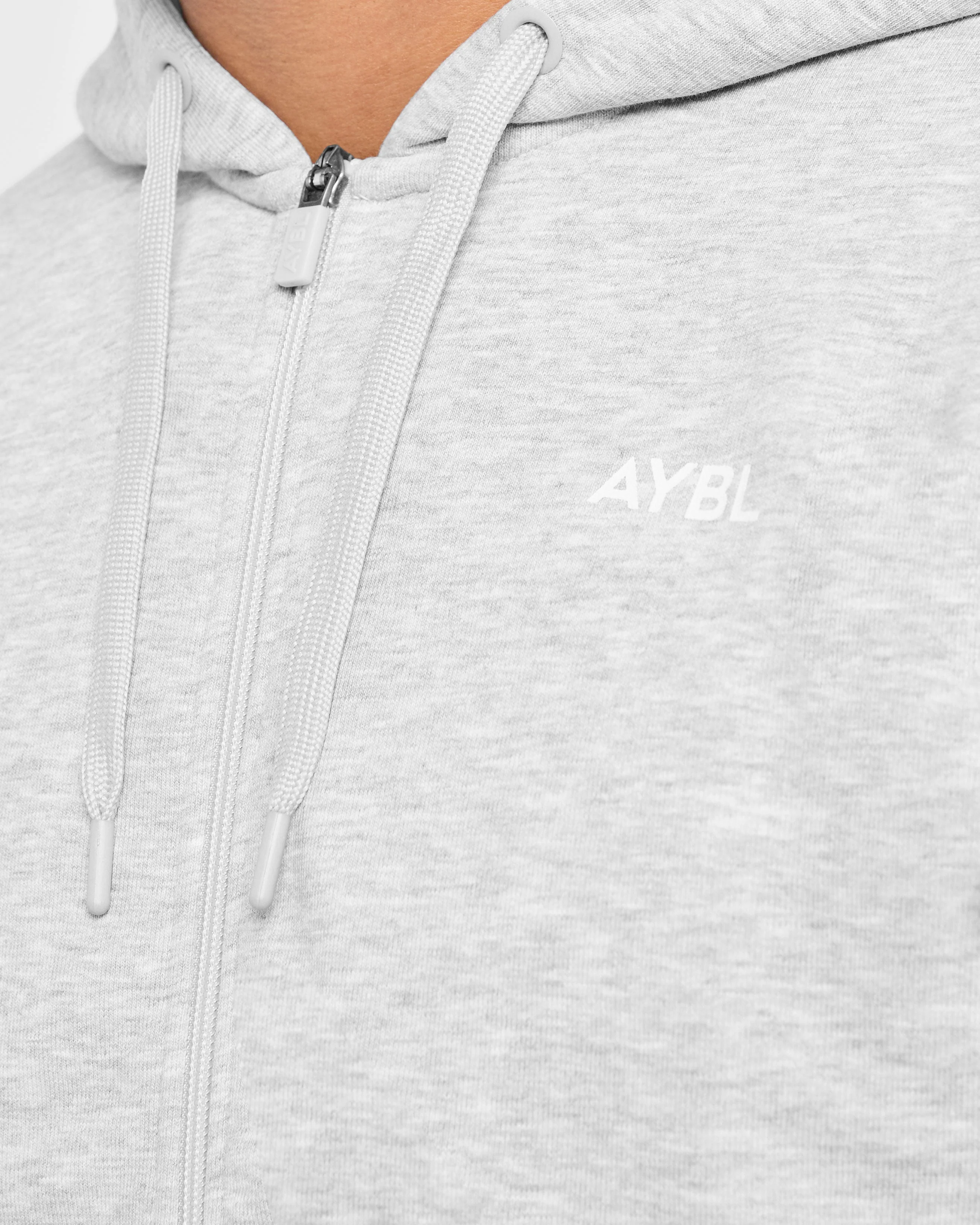 Essential Lightweight Zip Up Hoodie - Grey Marl - Image 5