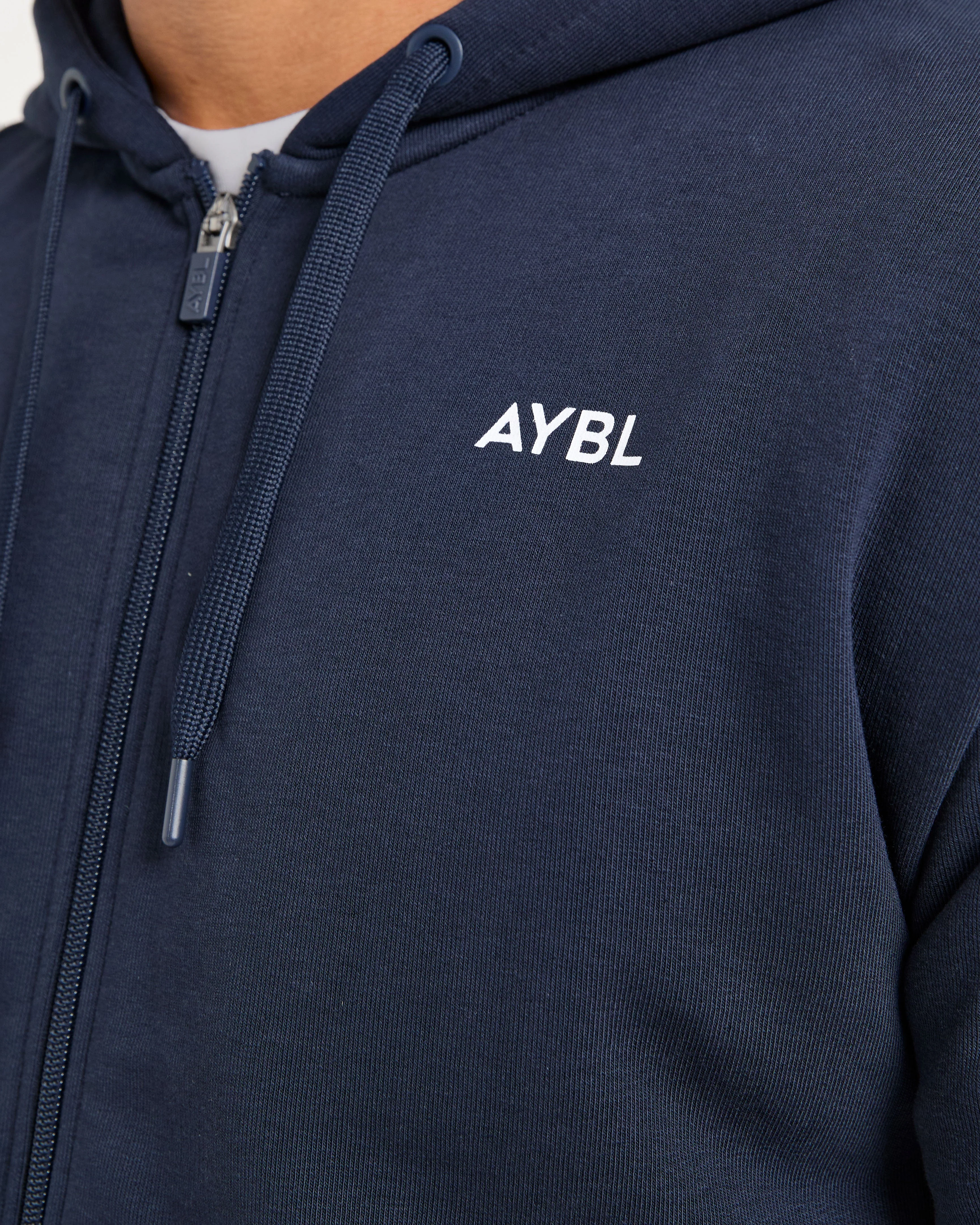 Essential Lightweight Zip Up Hoodie - Navy - Image 5