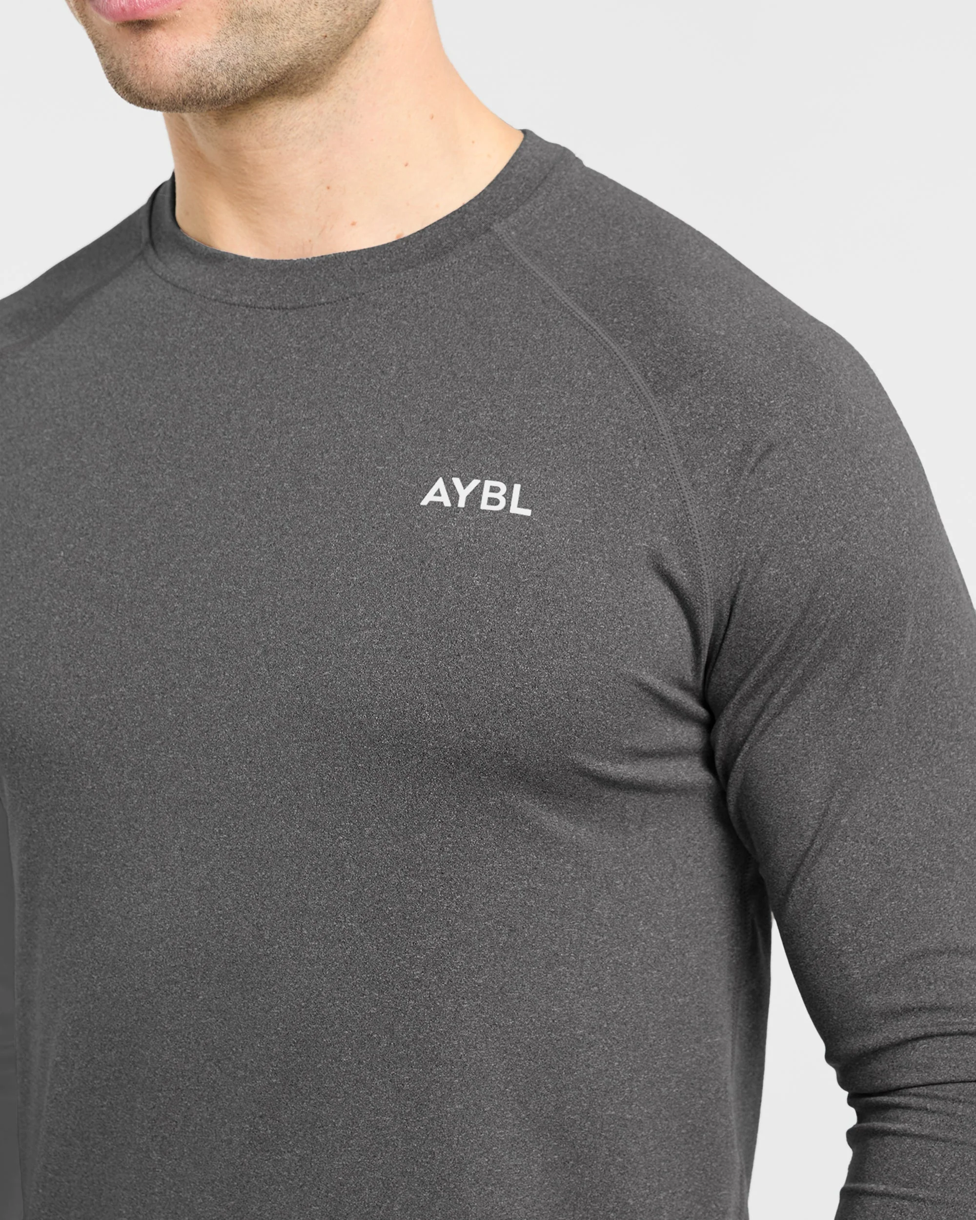 Essential Long Sleeve T Shirt - Grey Marl - Image 6