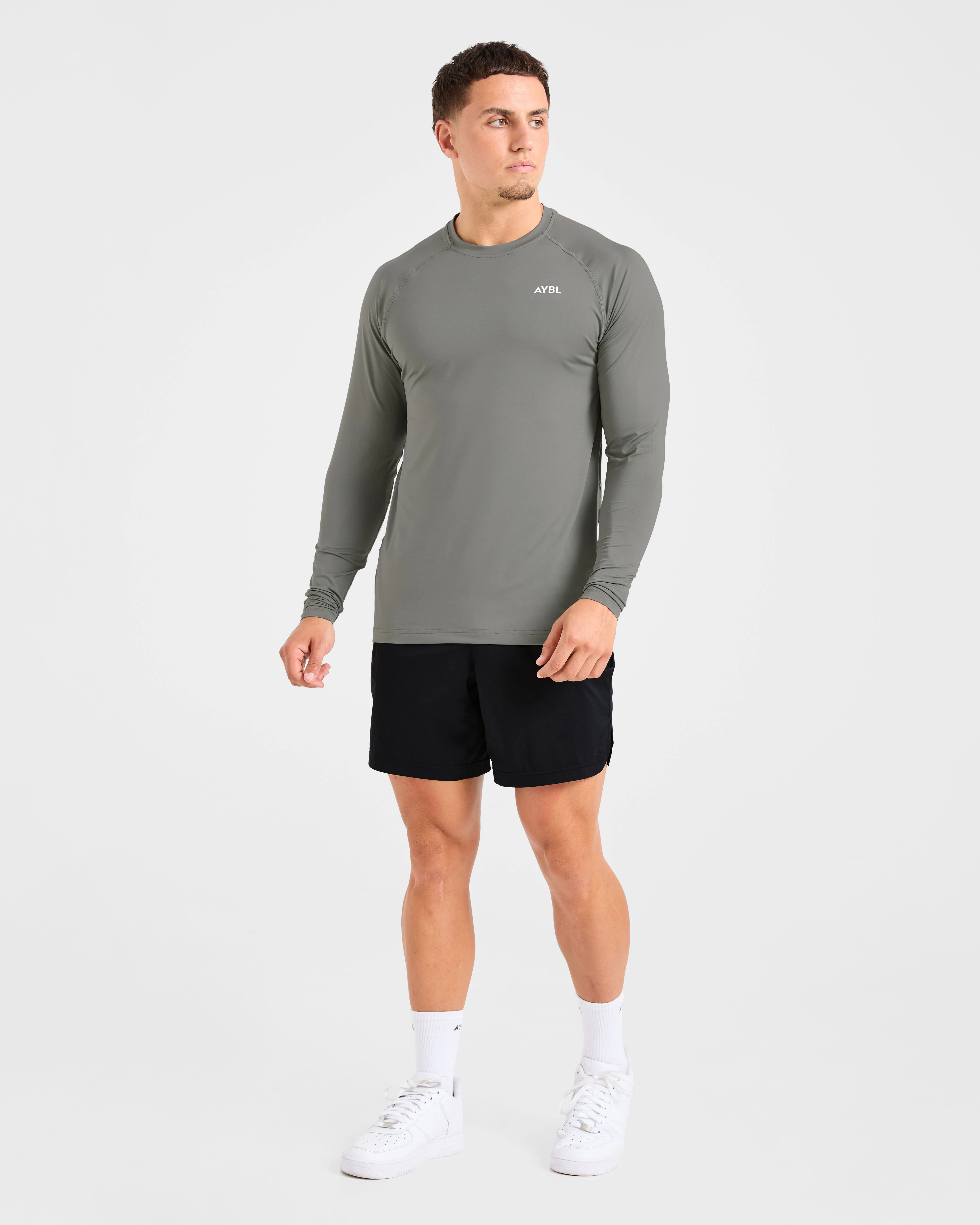 Essential Long Sleeve T Shirt - Olive Smoke - Image 3