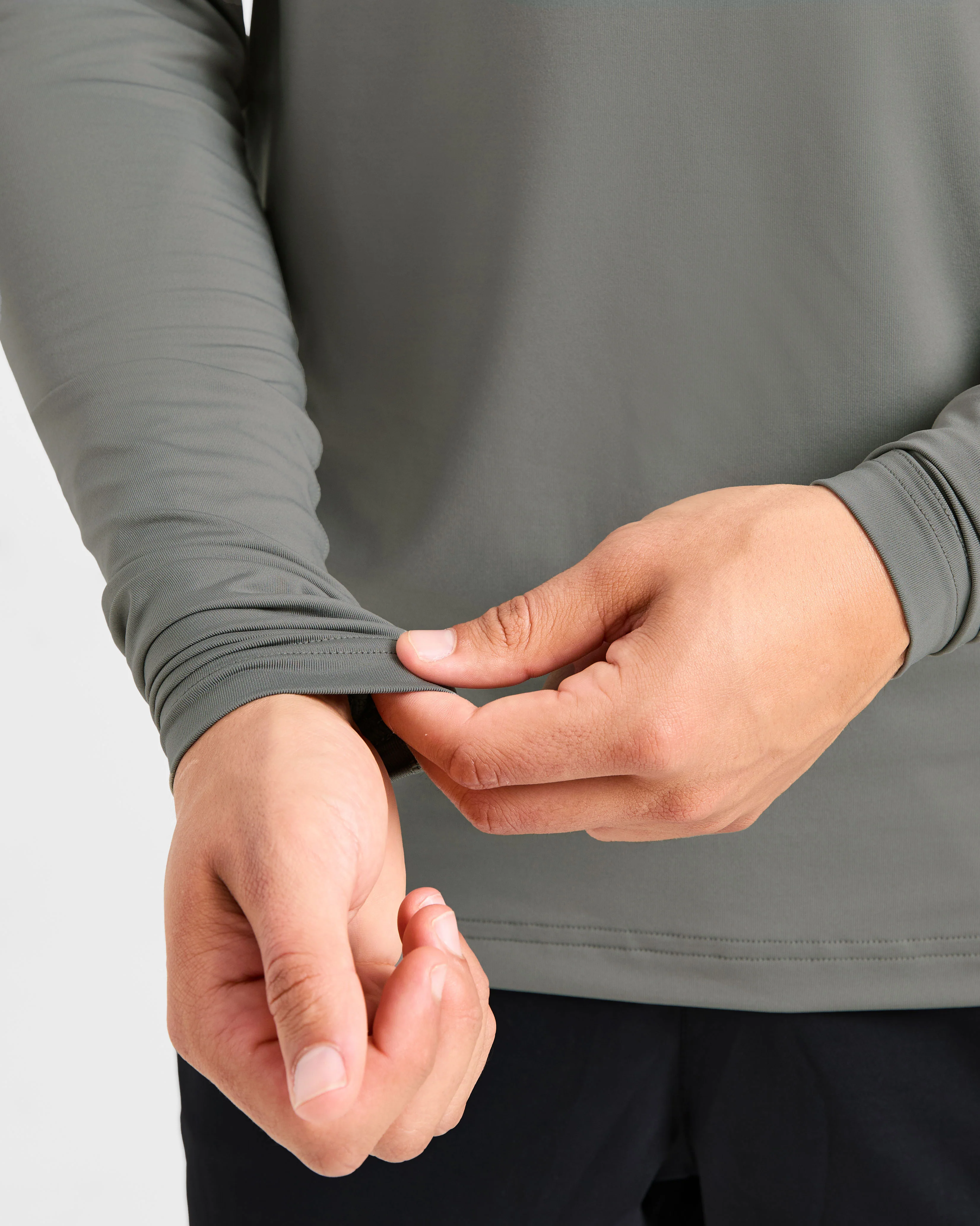 Essential Long Sleeve T Shirt - Olive Smoke - Image 6
