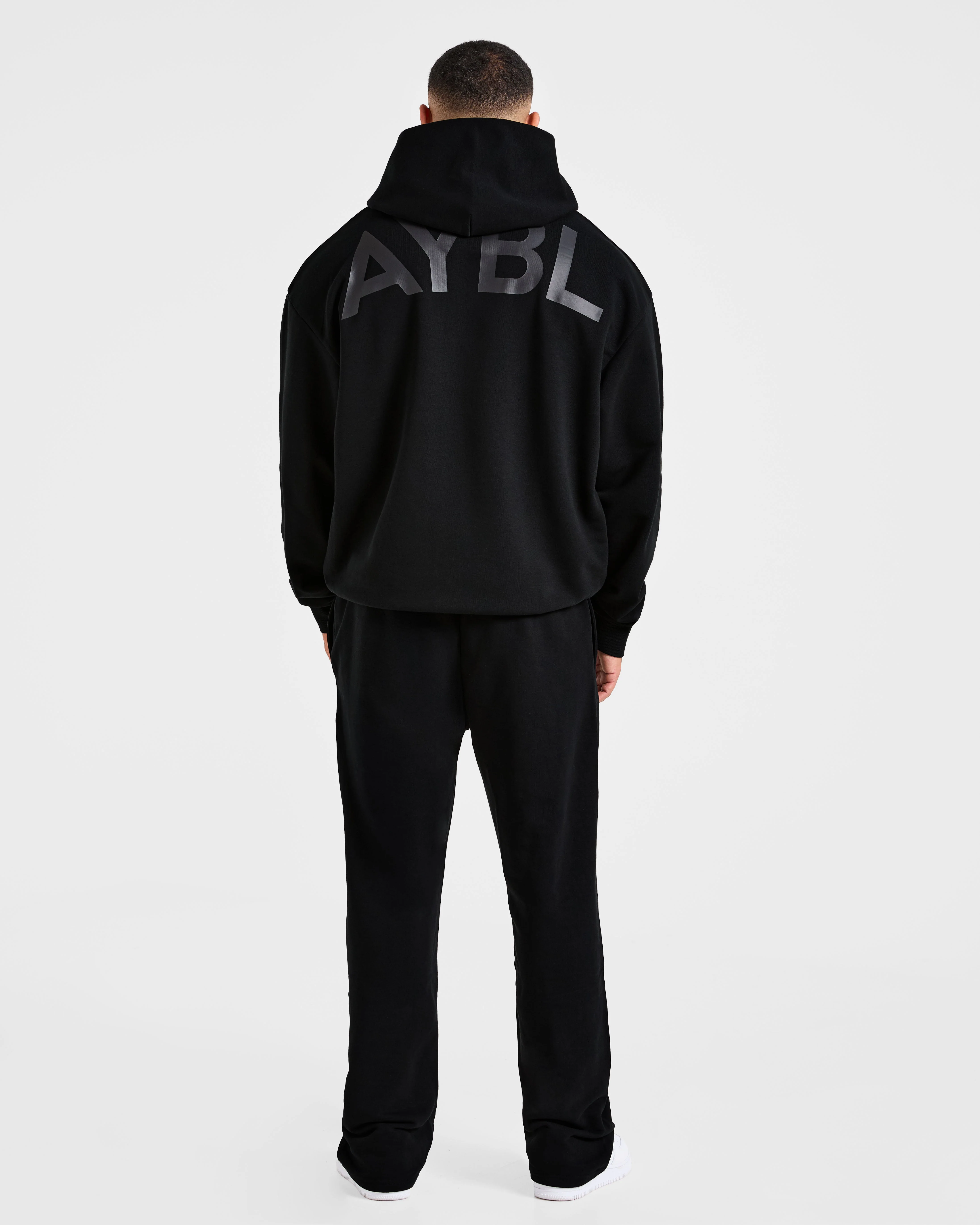 Essential Oversized Graphic Hoodie - Black - Image 4