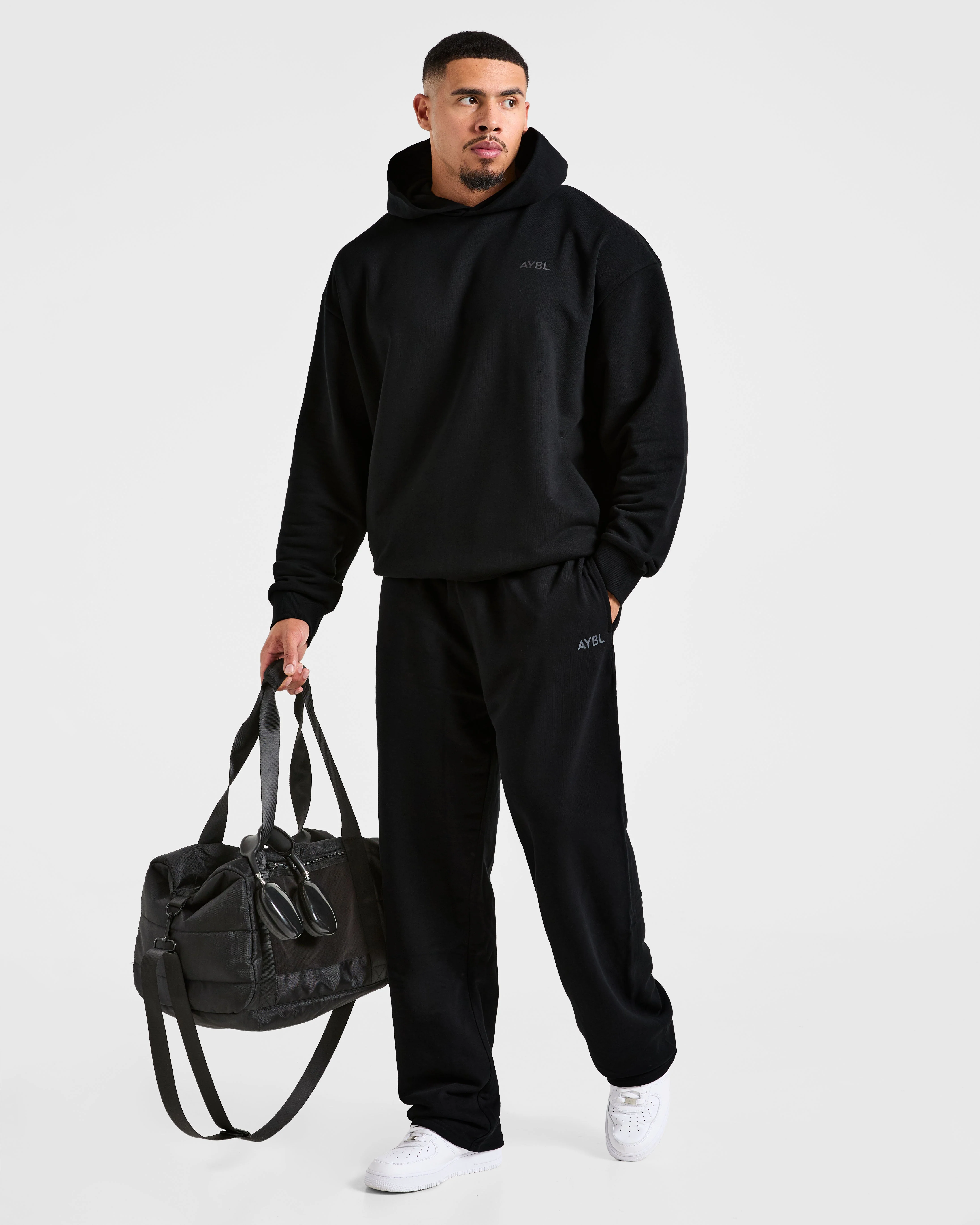 Essential Oversized Graphic Hoodie - Black - Image 8