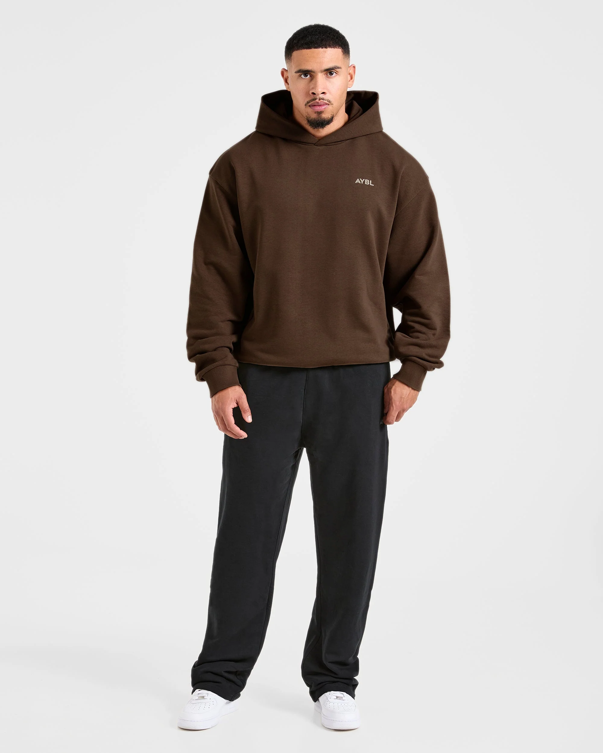 Essential Oversized Graphic Hoodie - Brown - Image 3