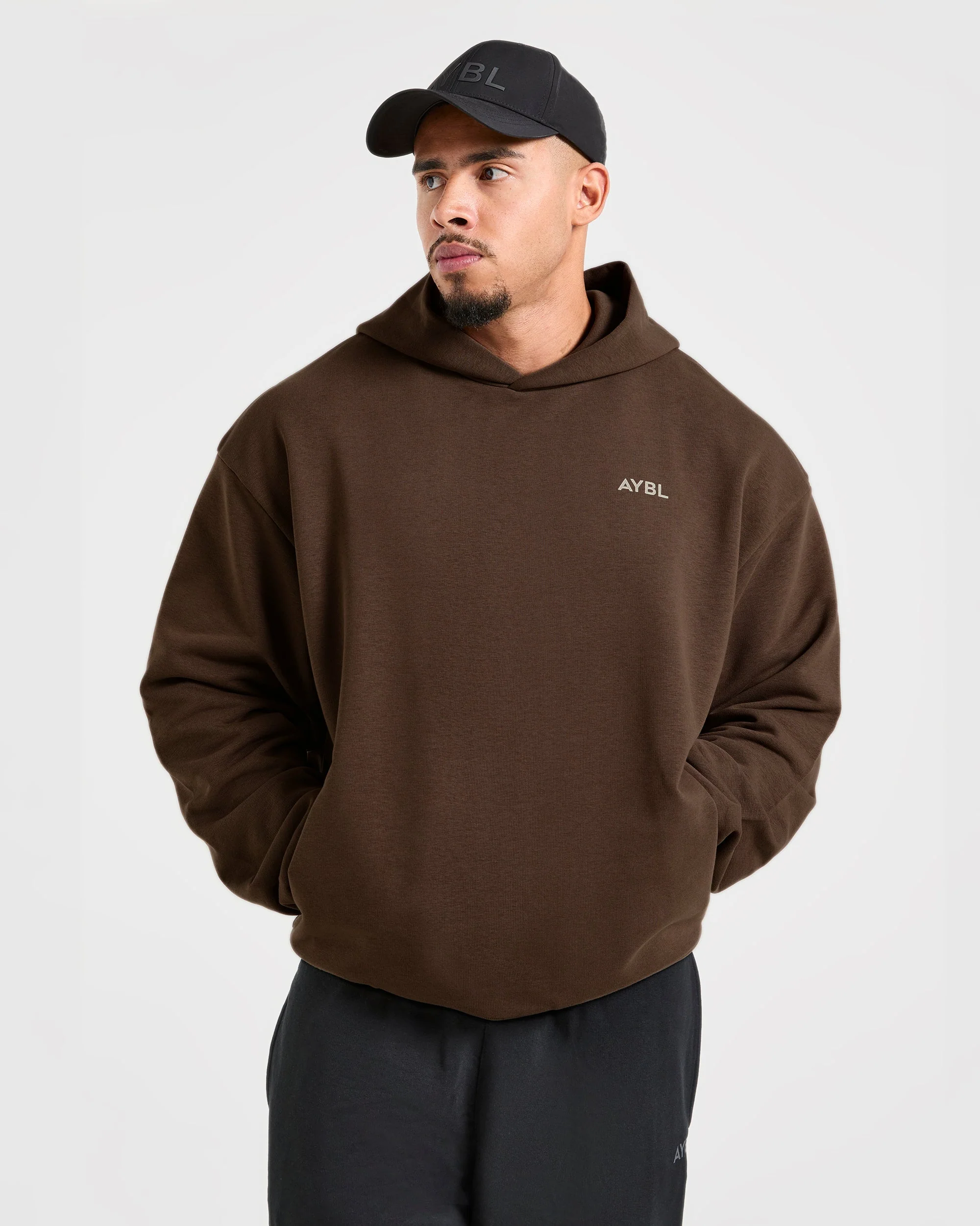 Essential Oversized Graphic Hoodie - Brown - Image 8