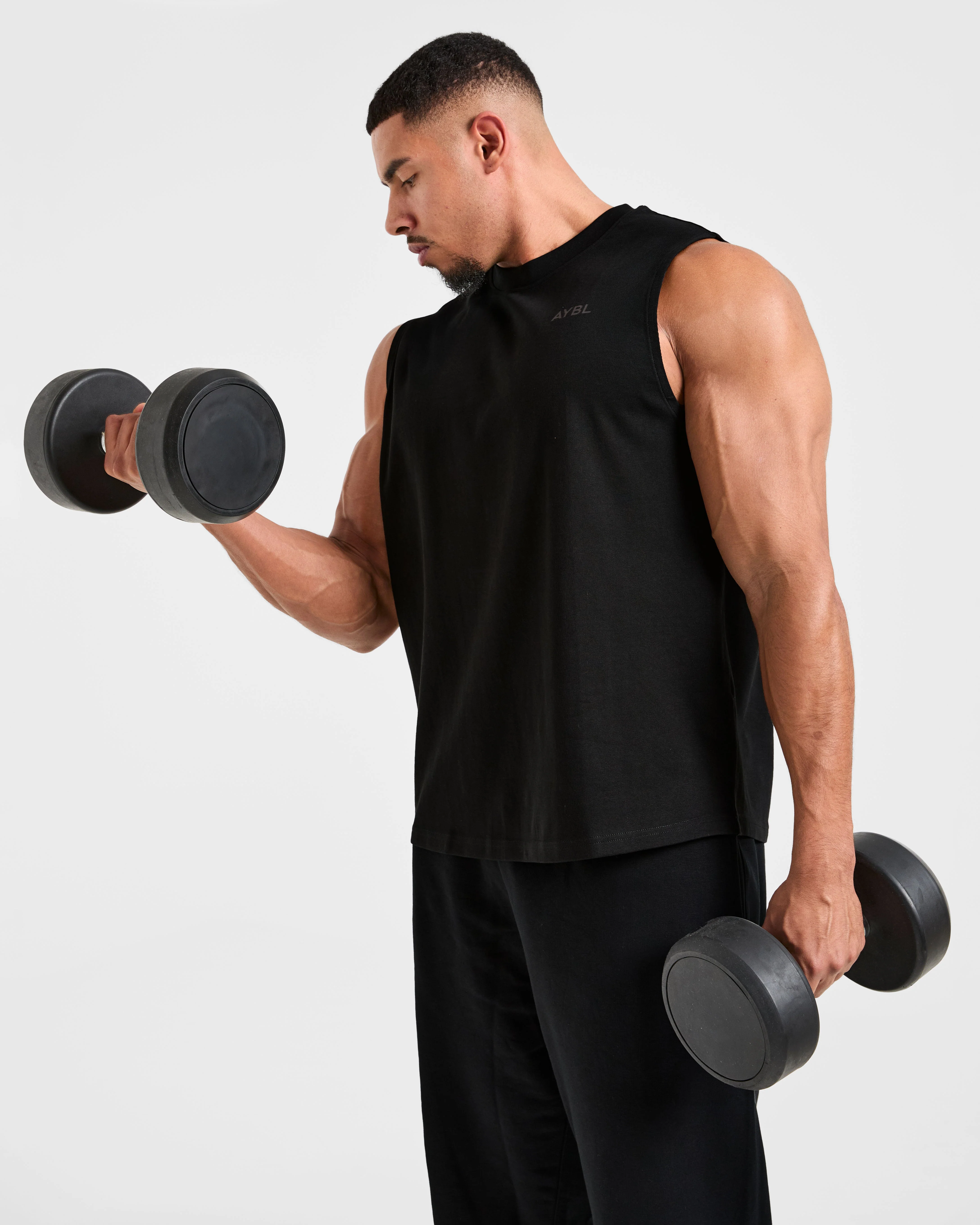 Essential Oversized Graphic Tank - Black - Image 8