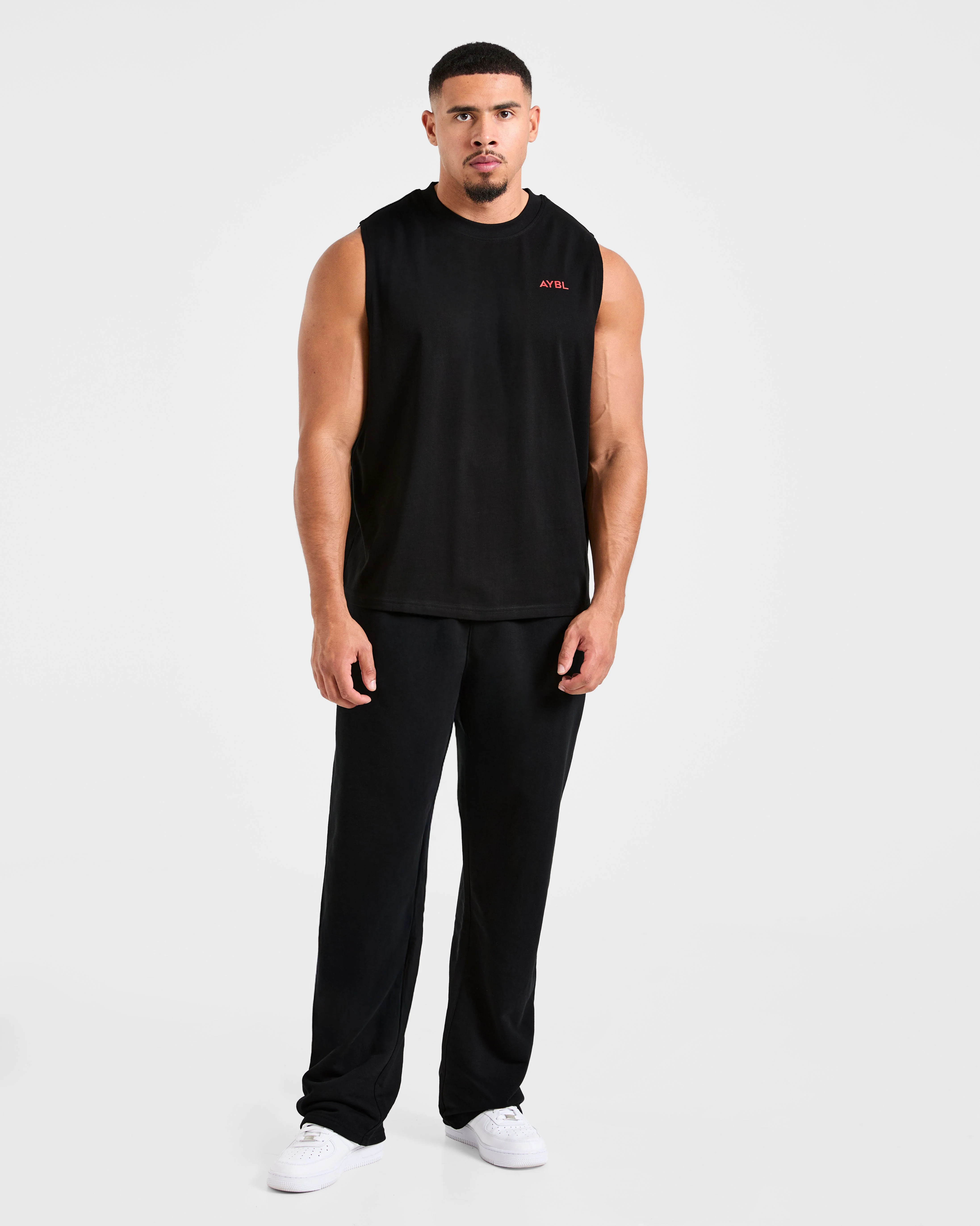 Essential Oversized Graphic Tank - Black/Red - Image 3