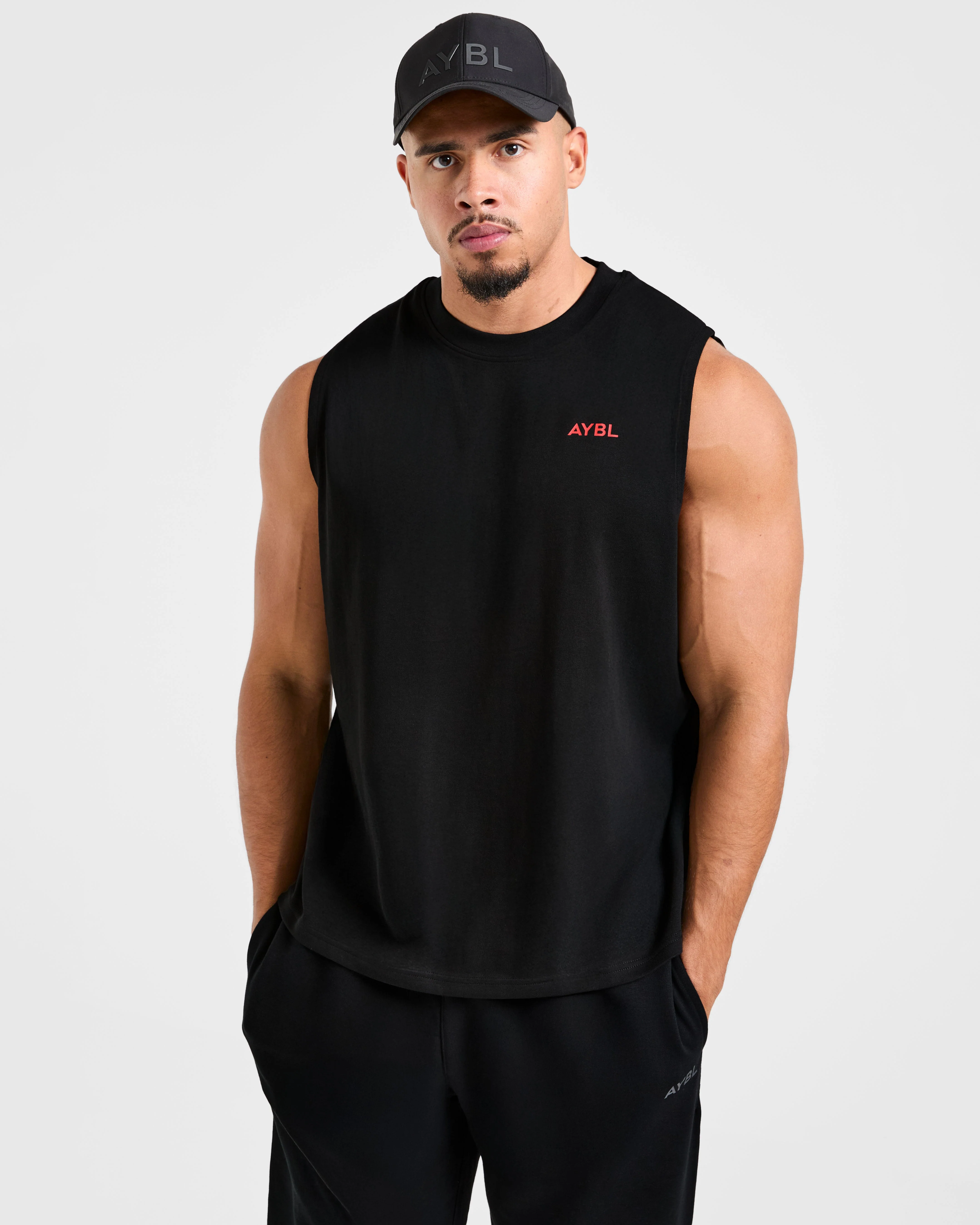 Essential Oversized Graphic Tank - Black/Red - Image 7