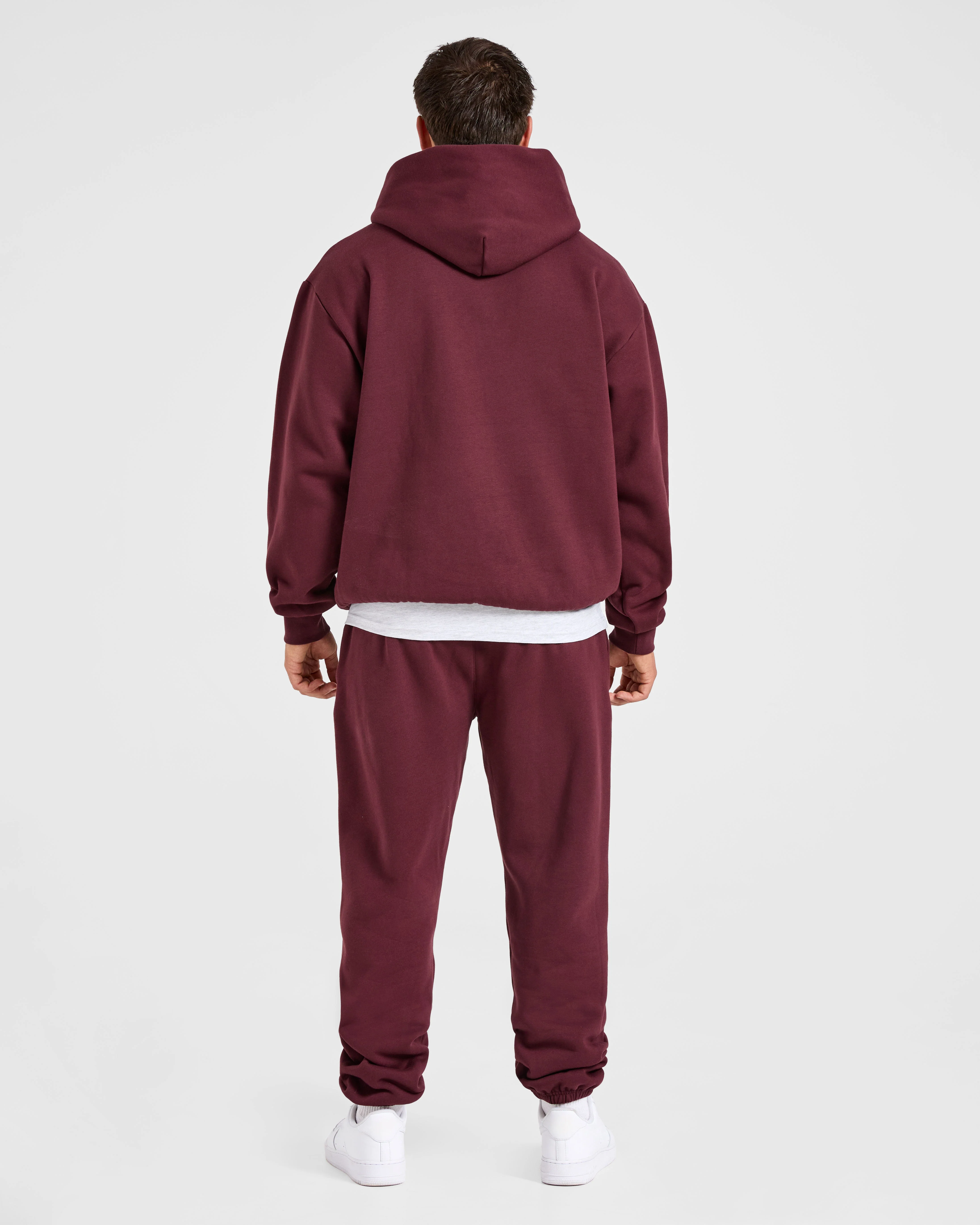 Essential Oversized Hoodie - Burgundy Red - Image 4