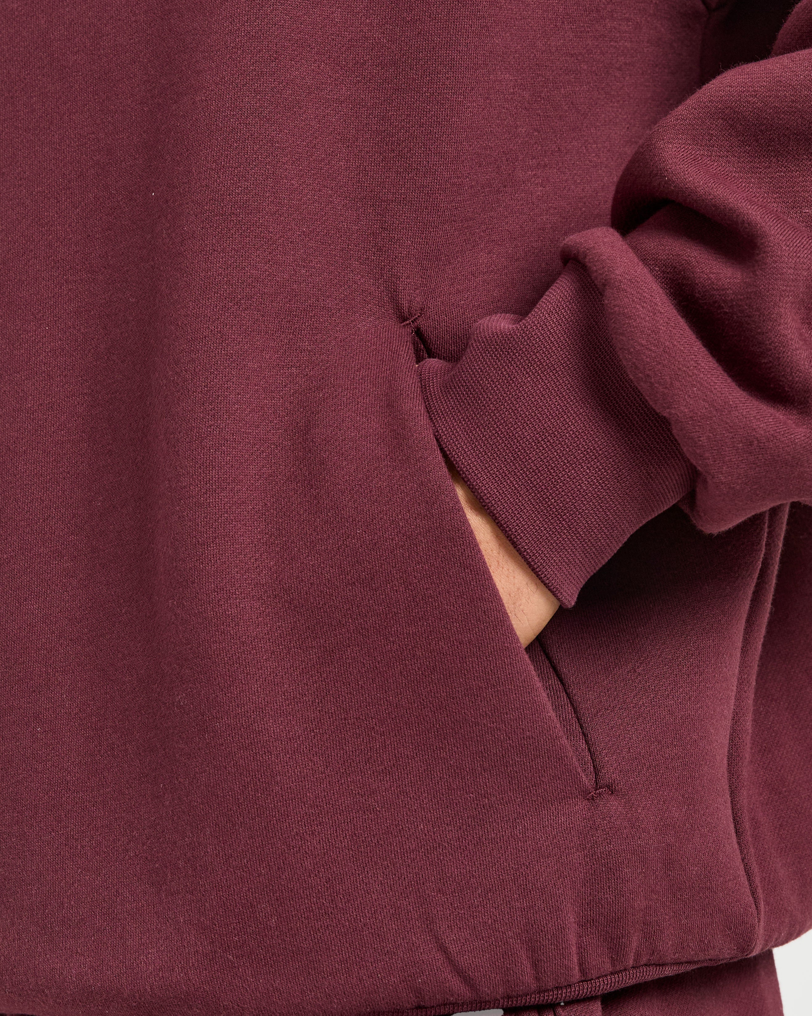 Essential Oversized Hoodie - Burgundy Red - Image 5